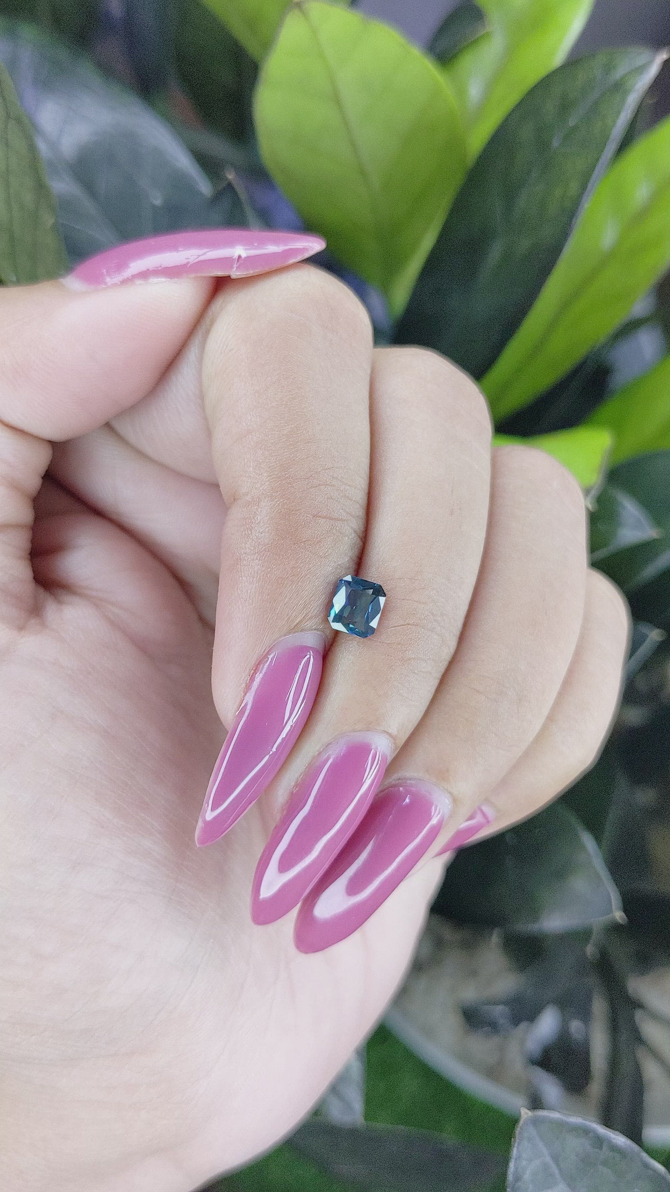 0.70 Ct. Greenish Blue Sapphire from Ceylon (Sri Lanka) Size Video