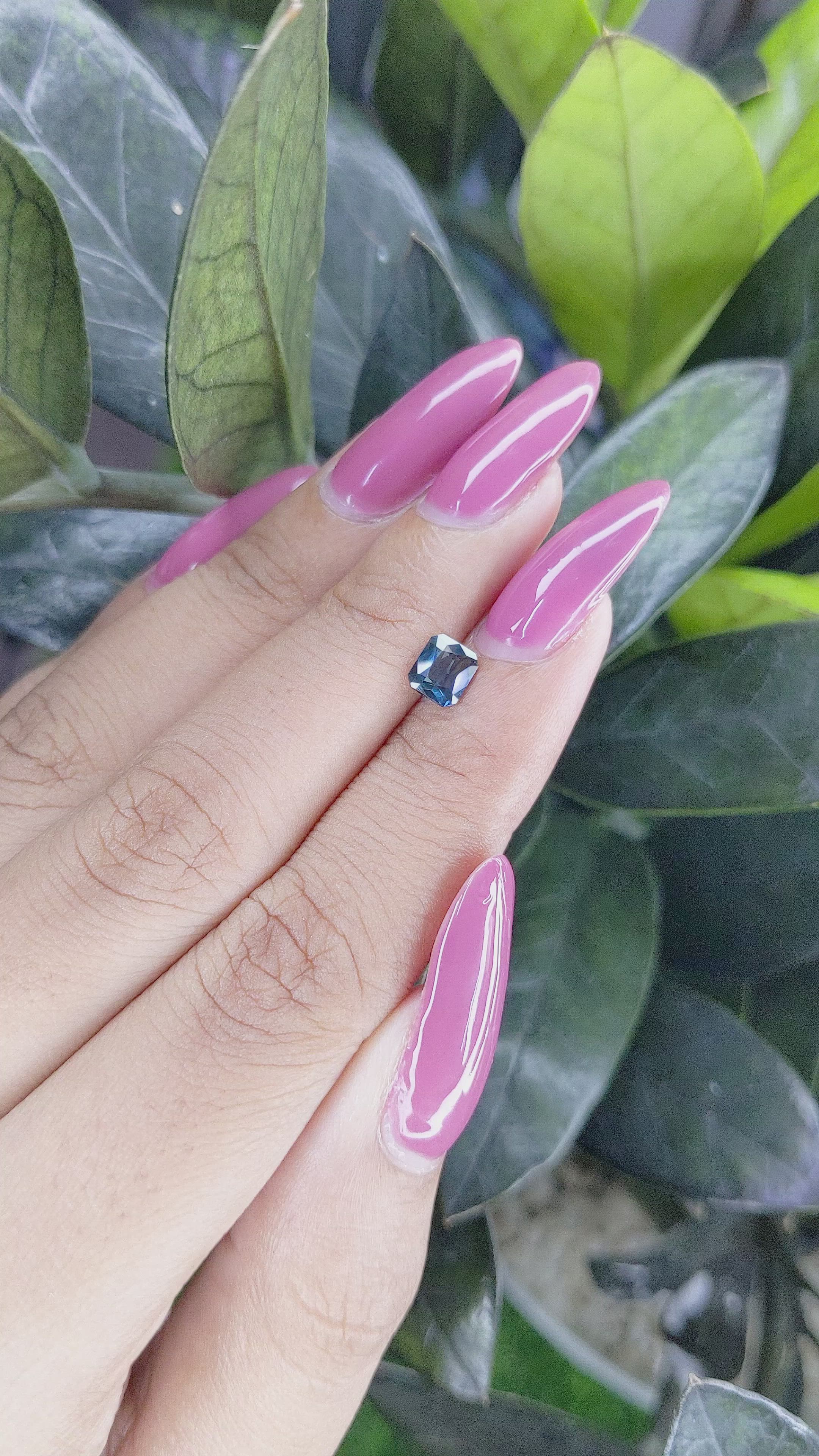 0.70 Ct. Greenish Blue Sapphire from Ceylon (Sri Lanka) Size Video