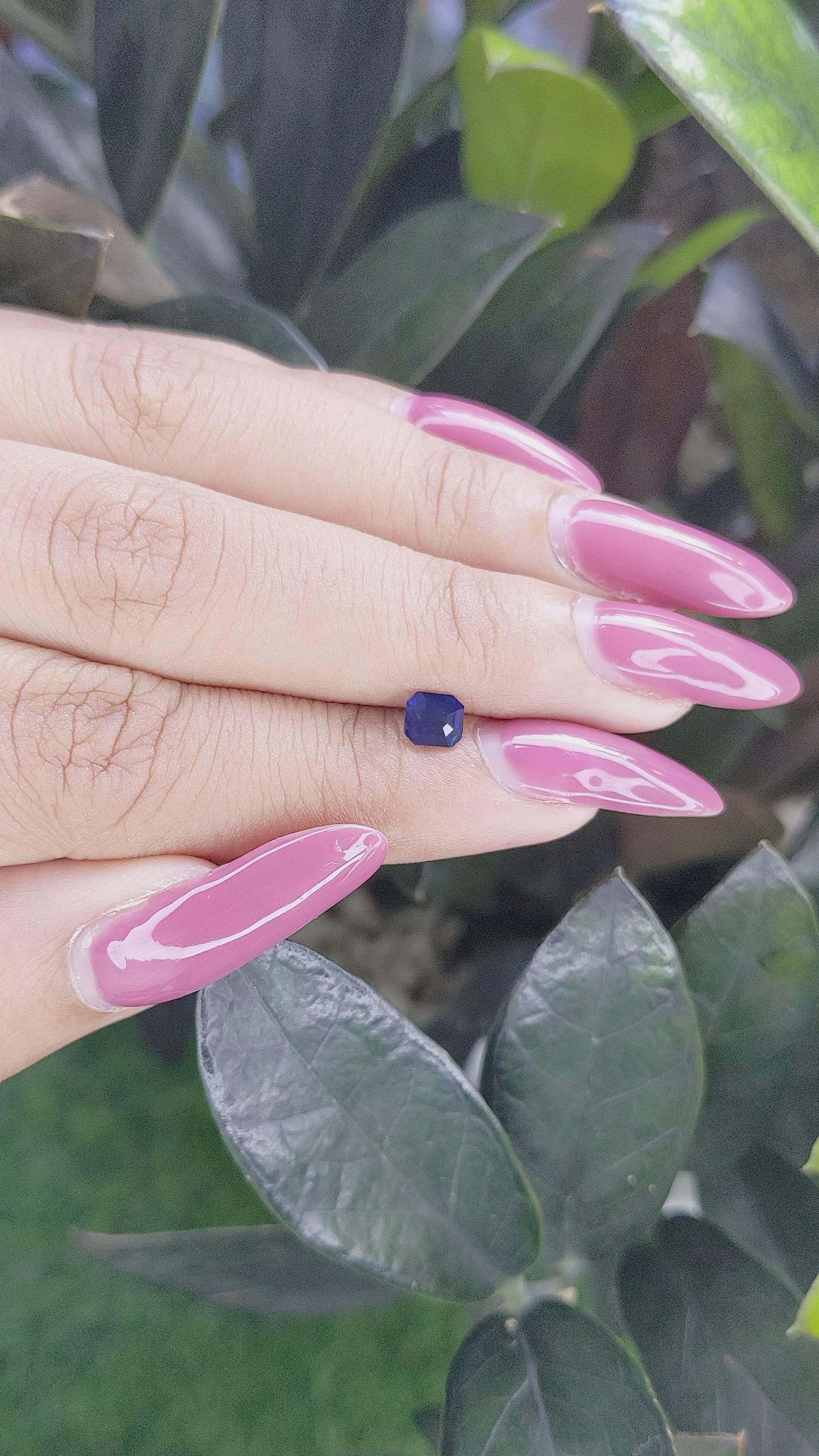 0.54 Ct. Blue Sapphire from Ceylon (Sri Lanka) Size Video