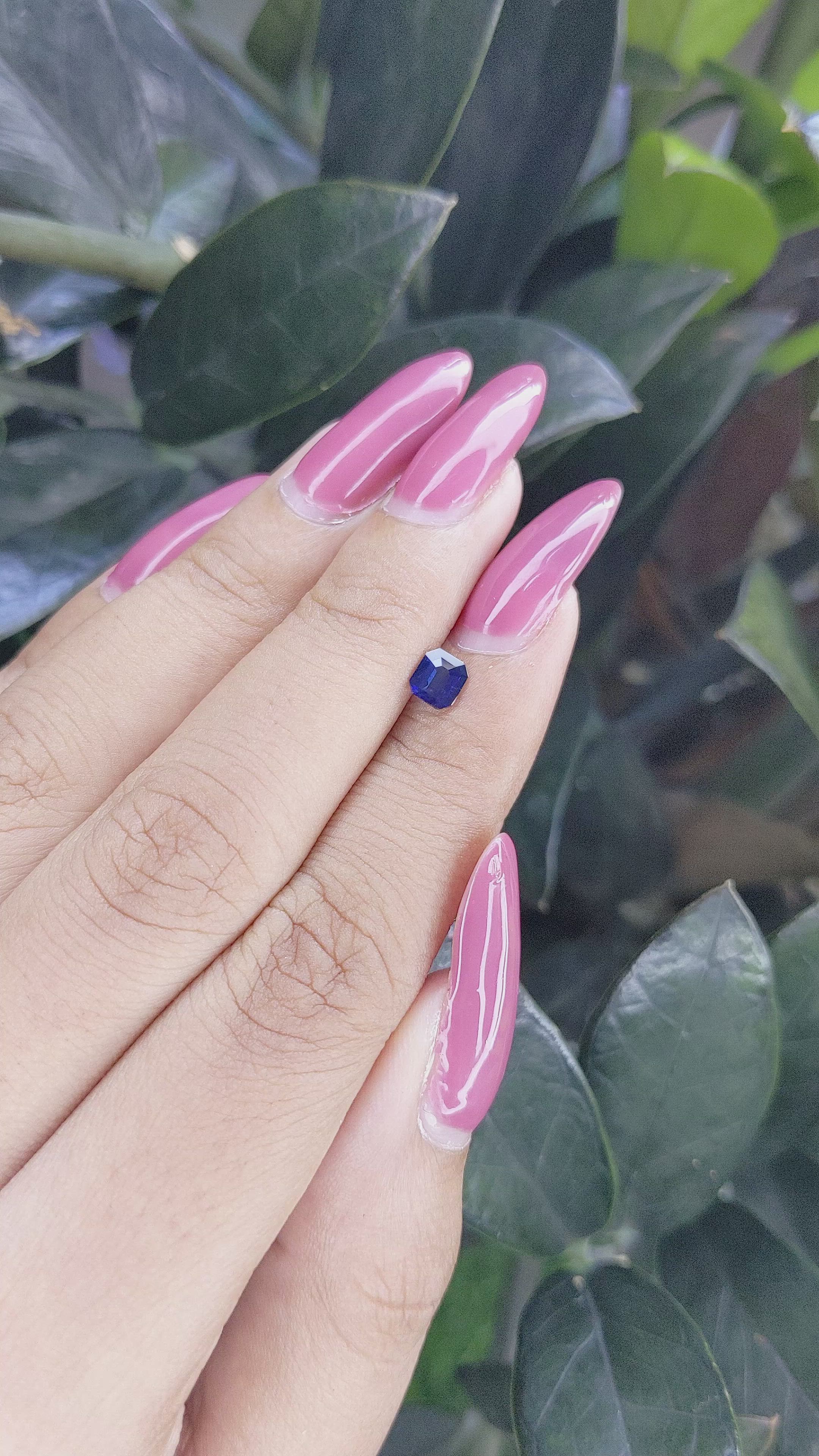 0.54 Ct. Blue Sapphire from Ceylon (Sri Lanka) Size Video