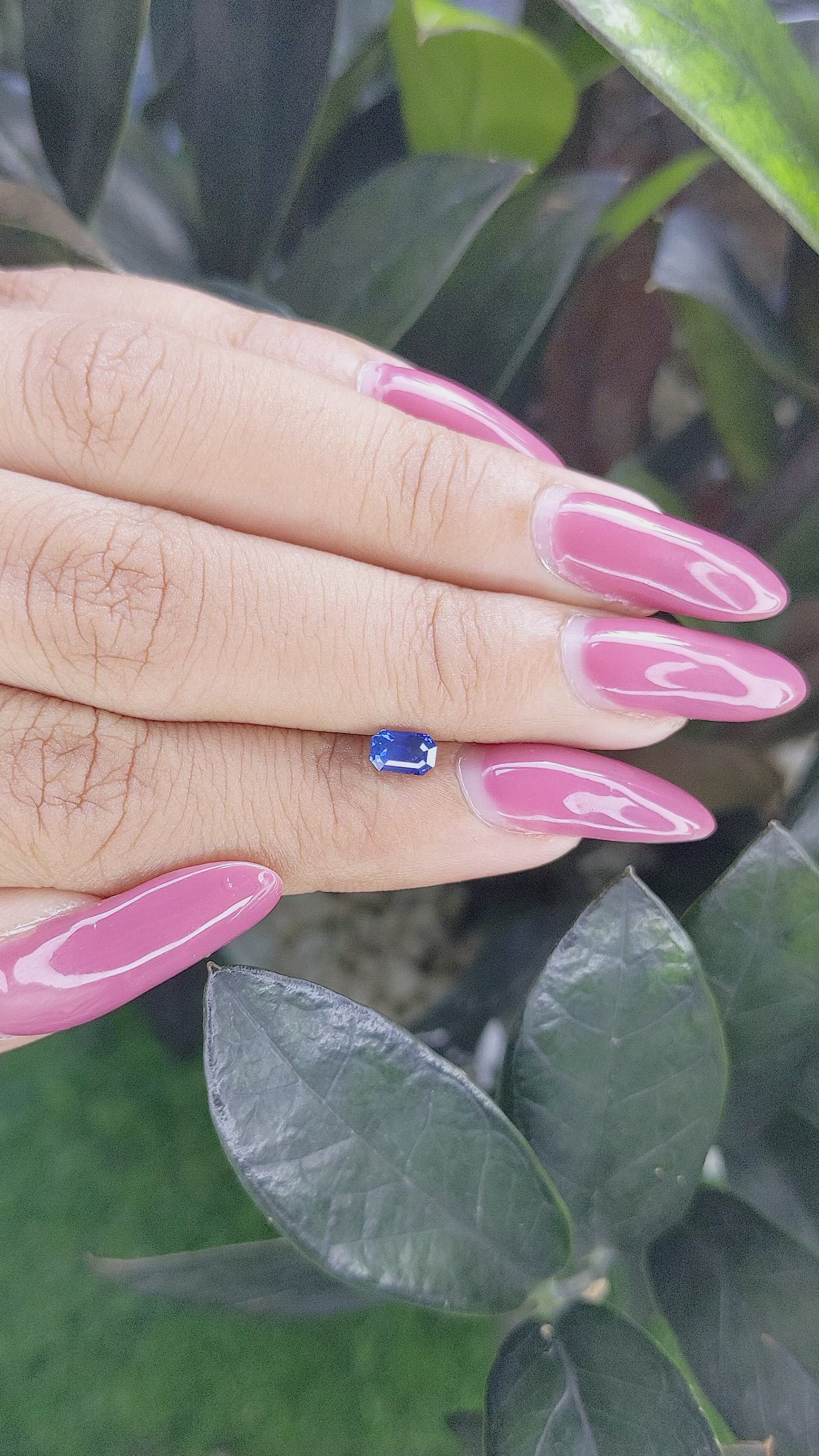 0.54 Ct. Blue Sapphire from Ceylon (Sri Lanka) Size Video