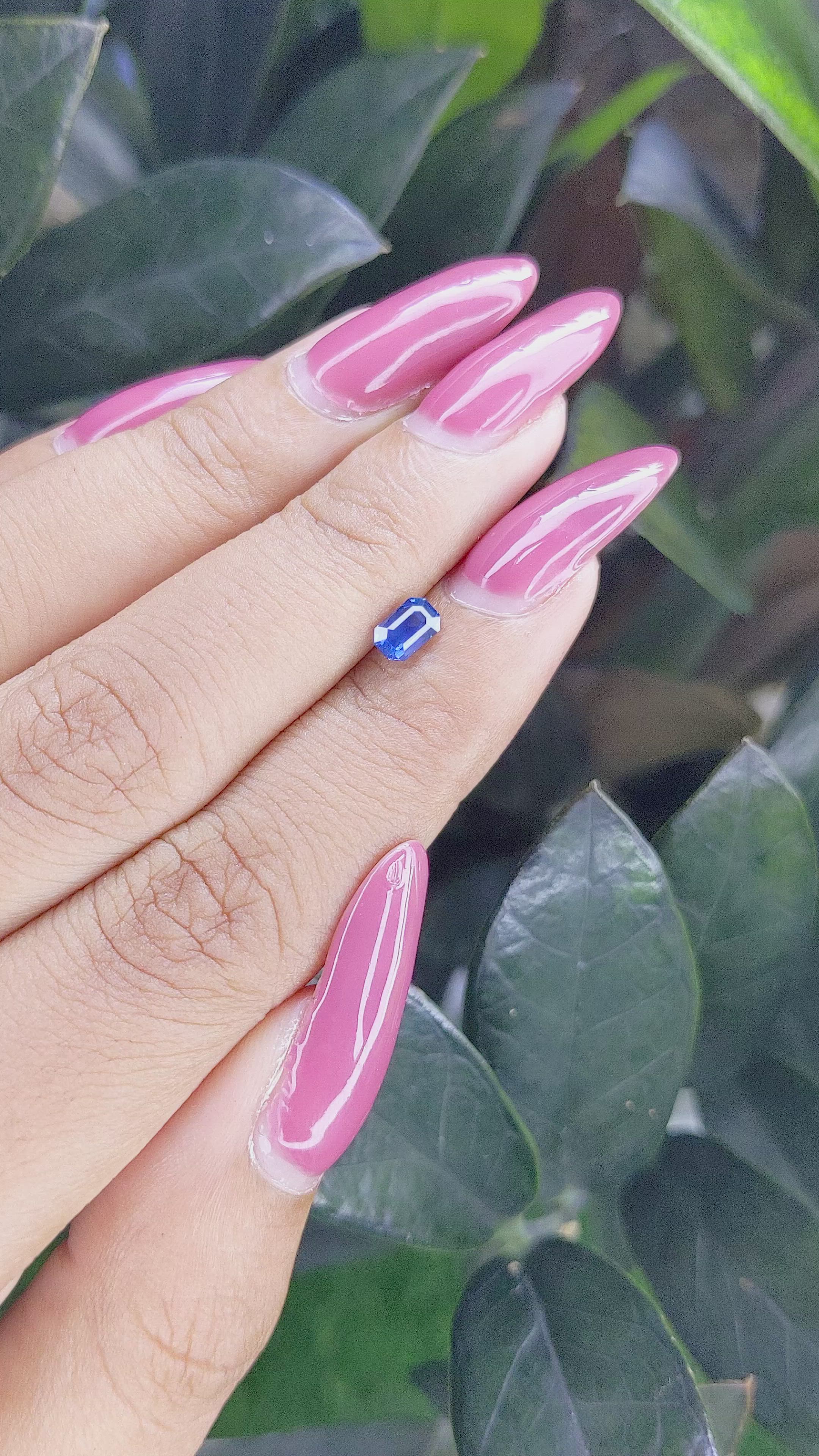 0.54 Ct. Blue Sapphire from Ceylon (Sri Lanka) Size Video