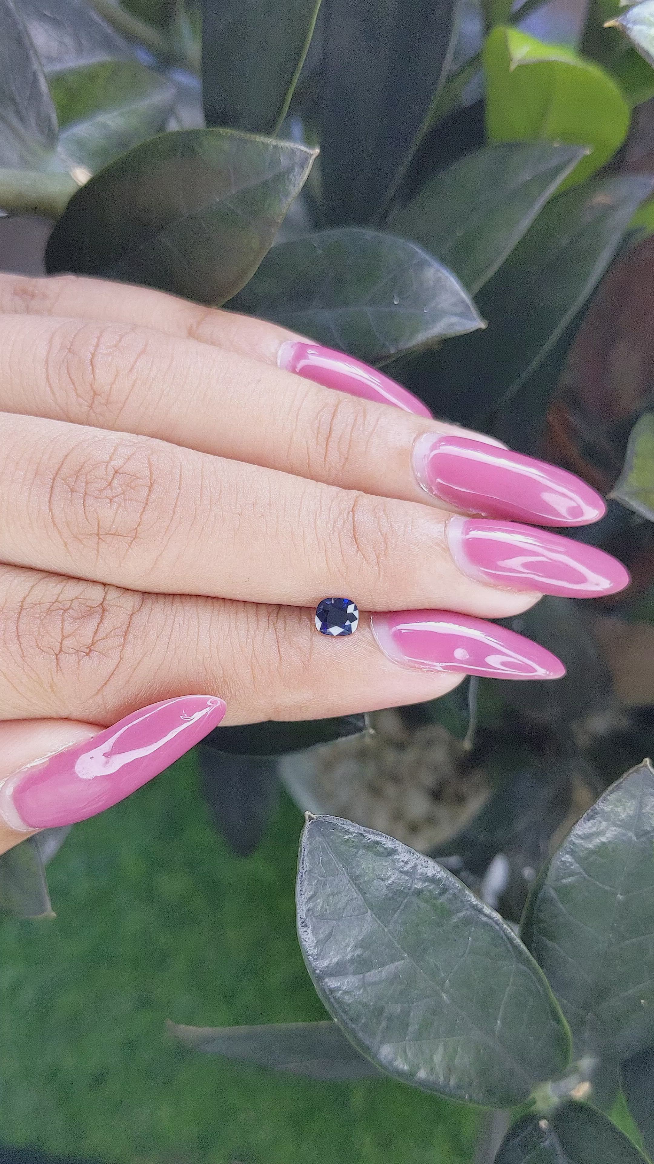 0.32 Ct. Blue Sapphire from Ceylon (Sri Lanka) Size Video