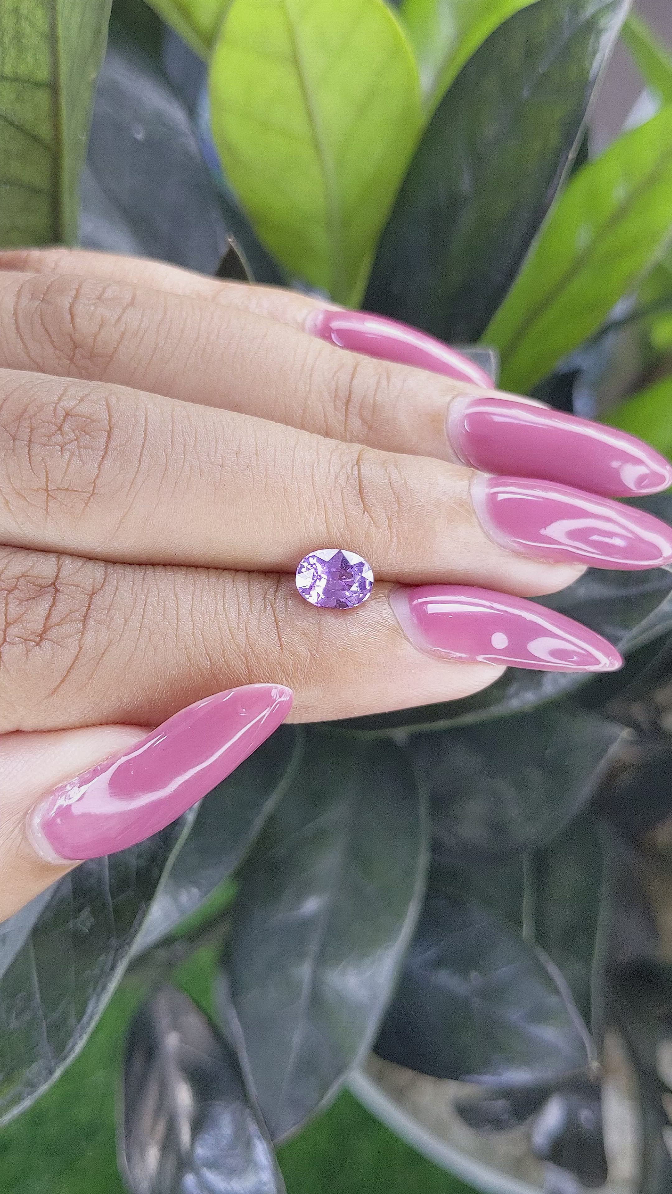 1.10 Ct. Purple Sapphire from Madagascar Size Video