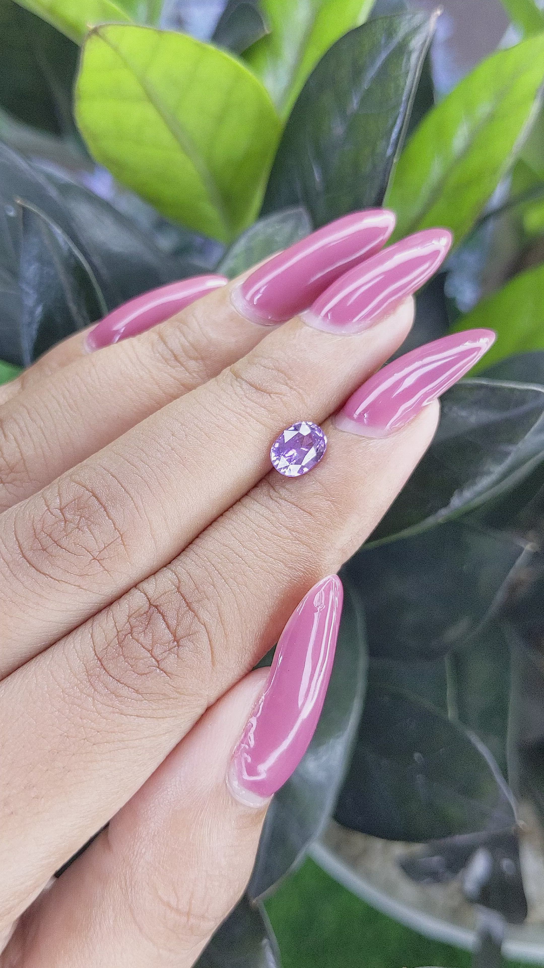 1.10 Ct. Purple Sapphire from Madagascar Size Video