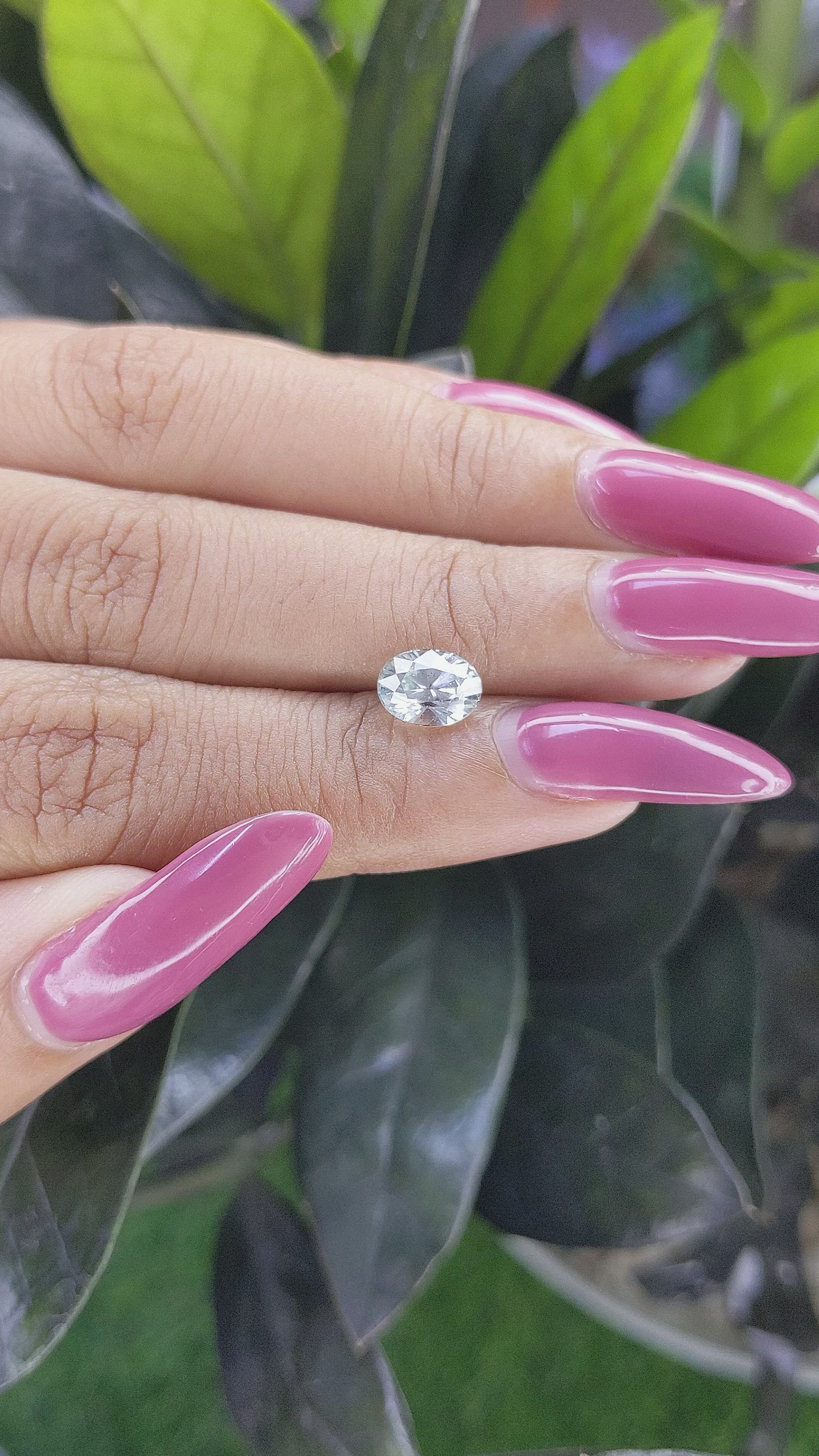 1.66 Ct. White Sapphire from Madagascar Size Video