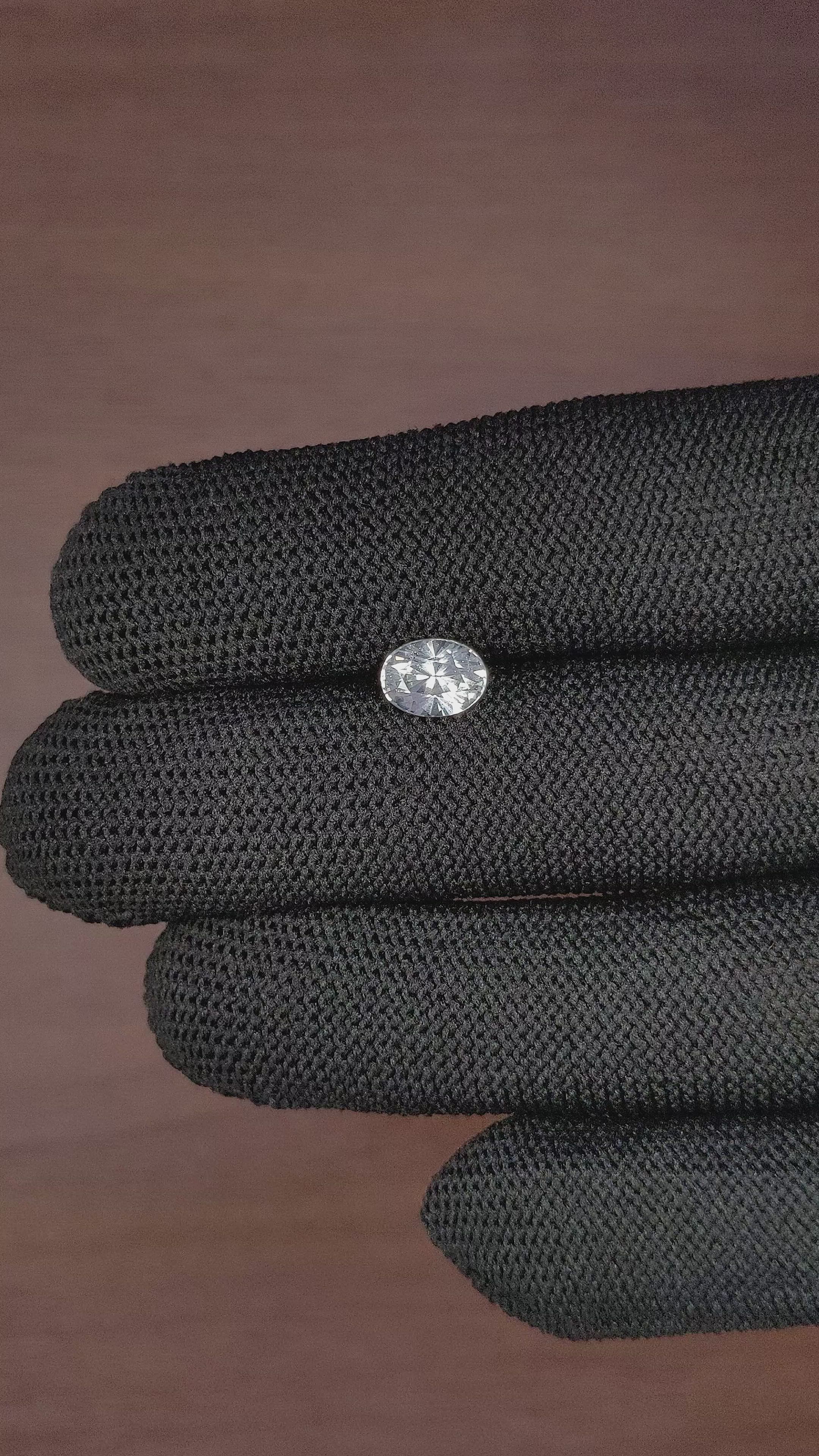 1.66 Ct. White Sapphire from Madagascar Size Video