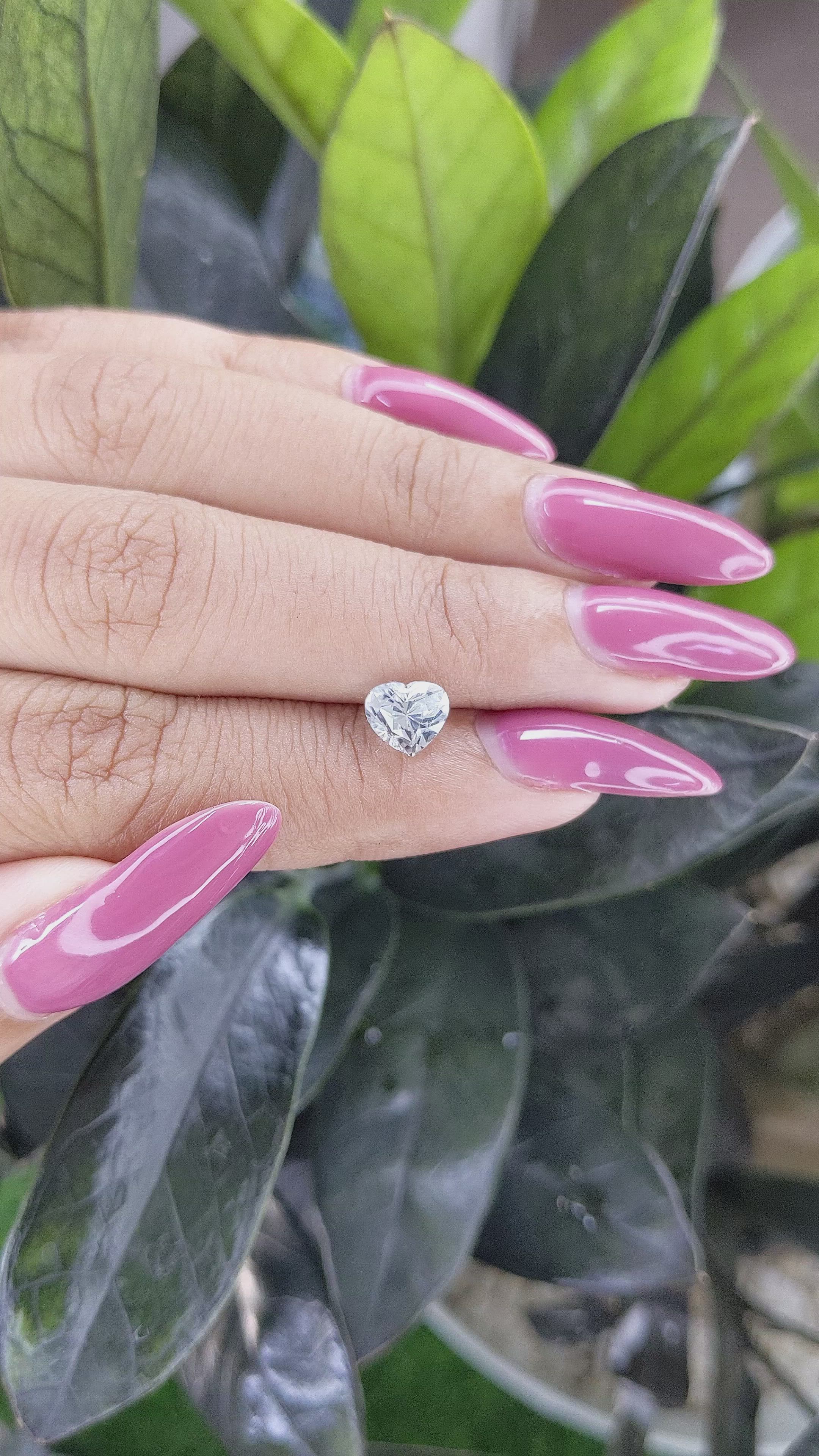 1.54 Ct. White Sapphire from Ceylon (Sri Lanka) Size Video