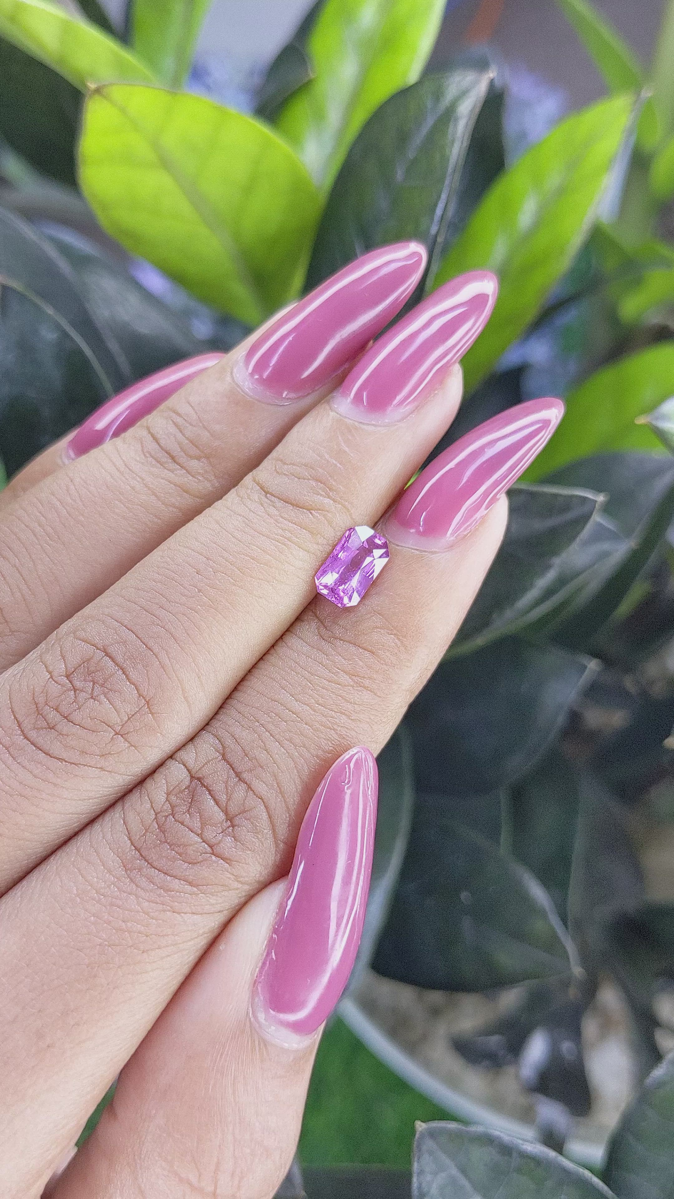 1.07 Ct. Purple Sapphire from Madagascar Size Video