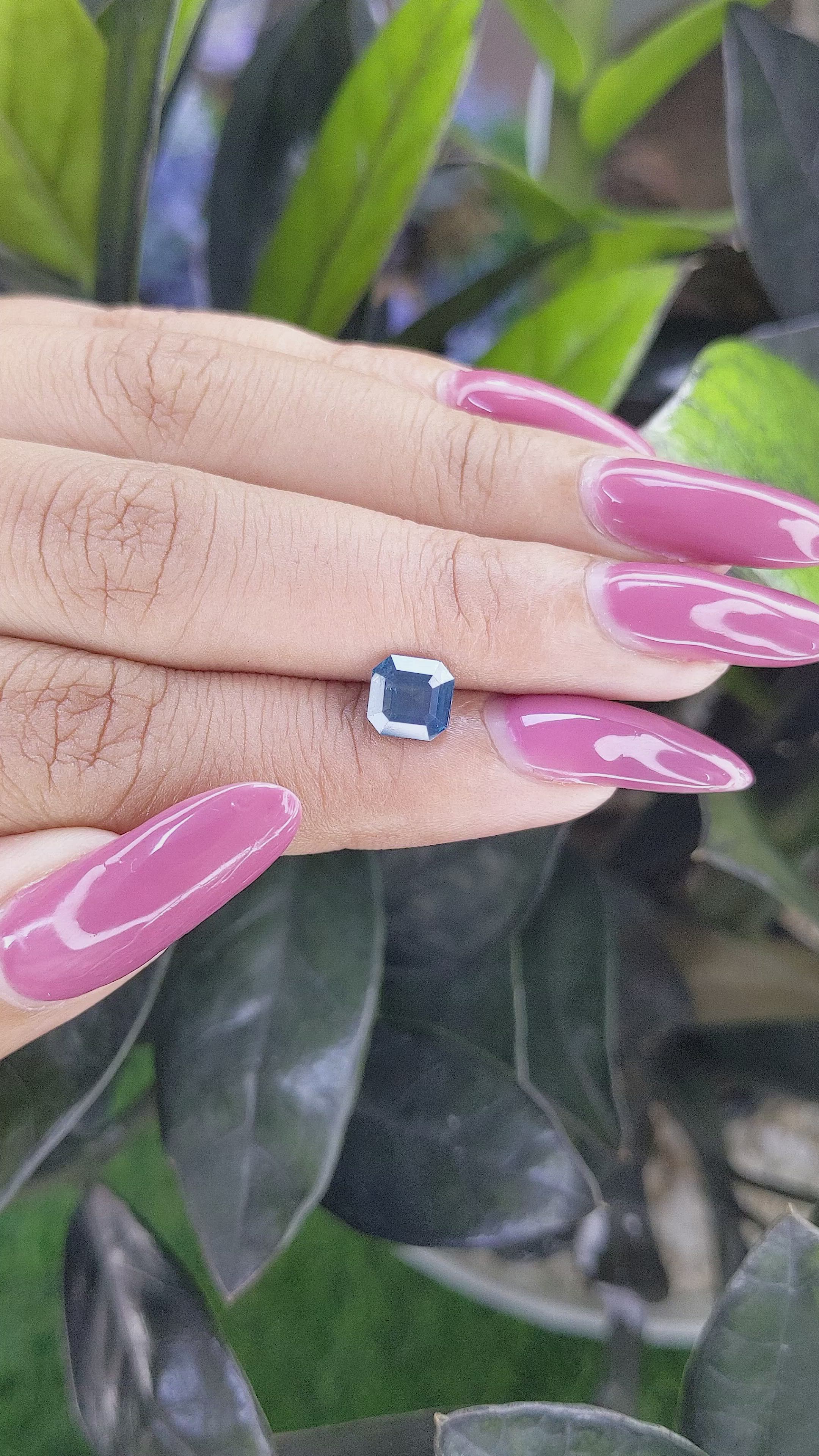 1.54 Ct. Greenish Blue Sapphire from Madagascar Size Video