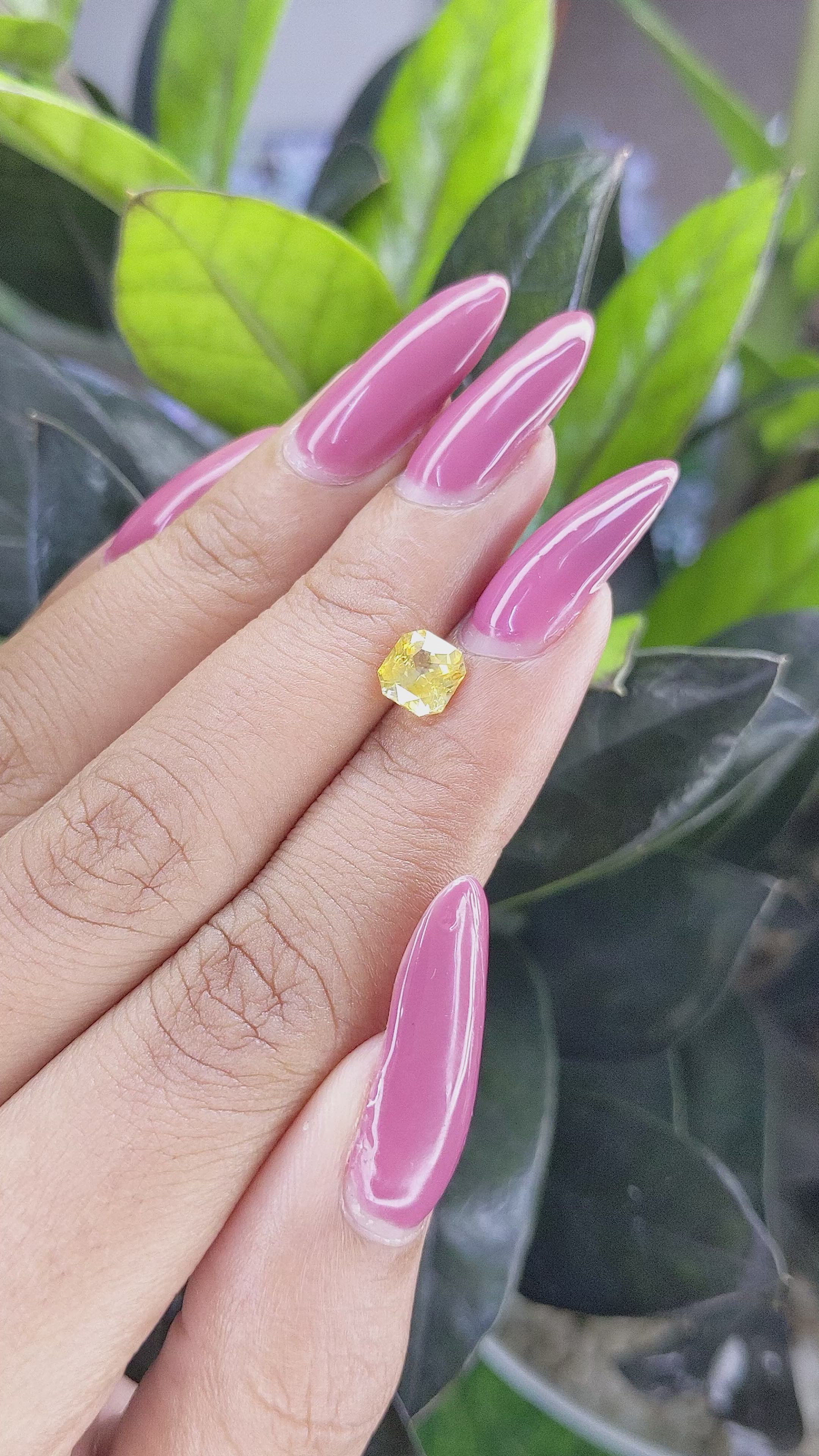 1.21 Ct. Yellow Sapphire from Ceylon (Sri Lanka) Size Video