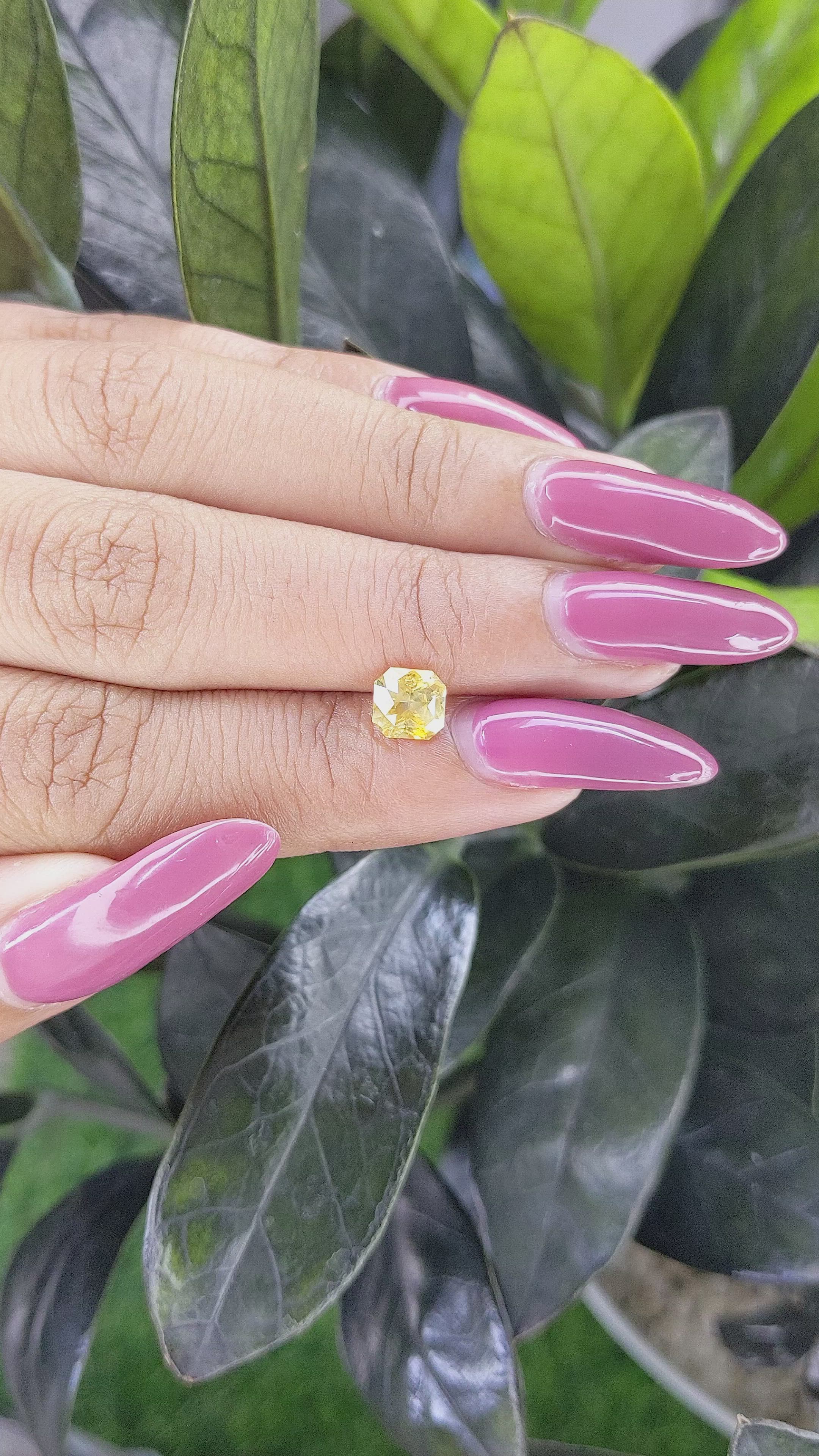 1.21 Ct. Yellow Sapphire from Ceylon (Sri Lanka) Size Video