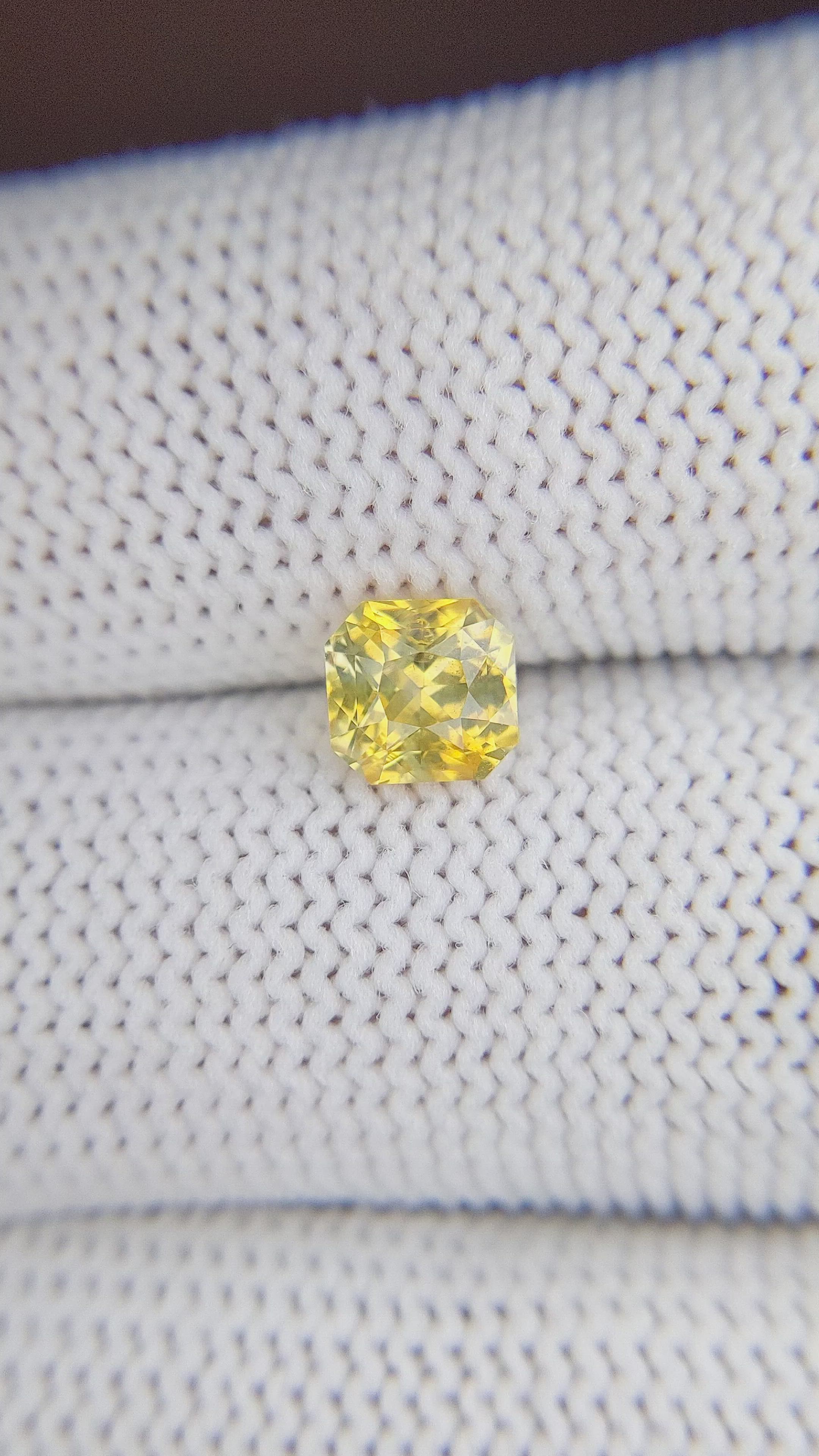 1.21 Ct. Yellow Sapphire from Ceylon (Sri Lanka) Size Video