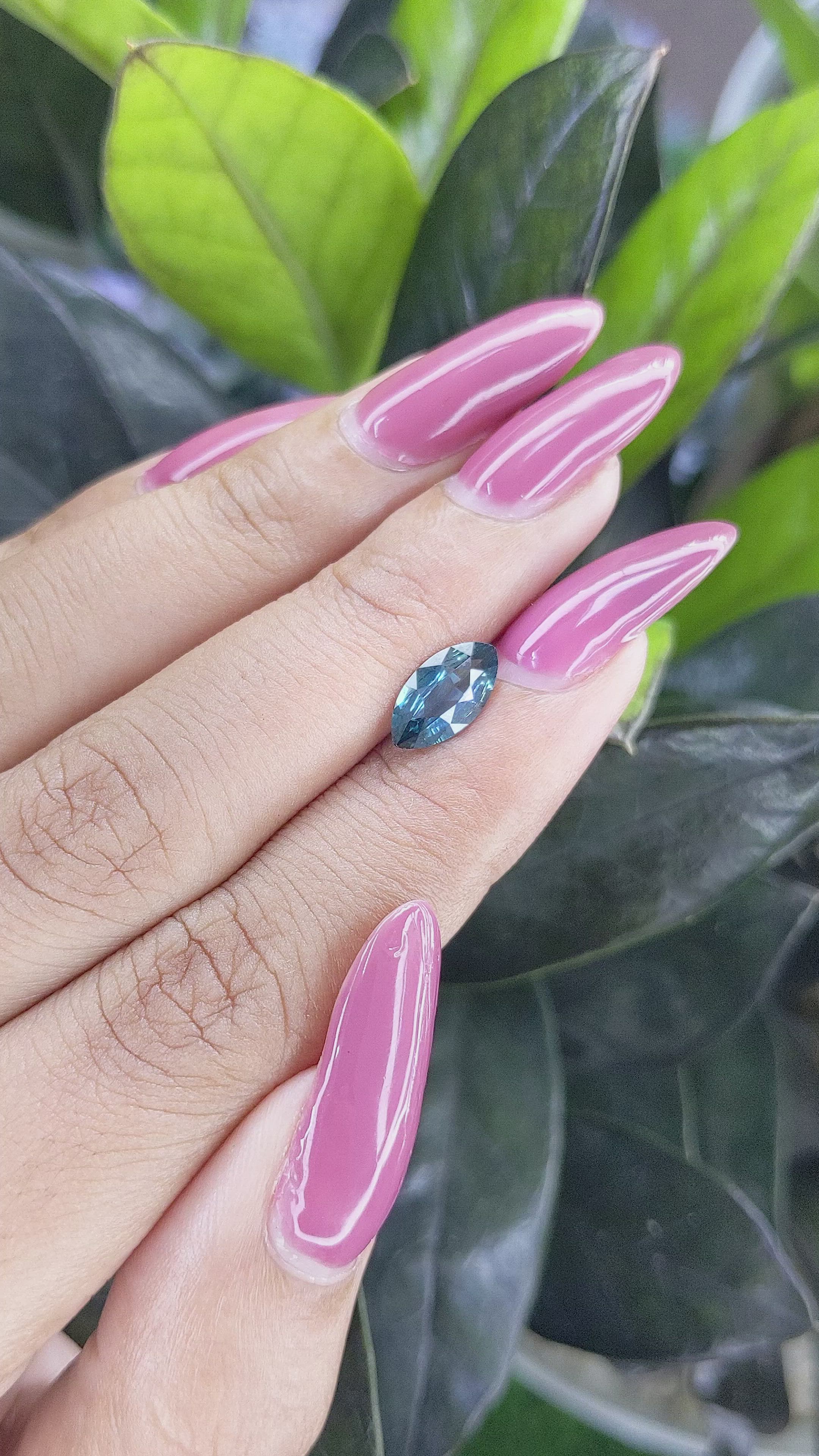 1.25 Ct. Greenish Blue Sapphire from Madagascar Size Video