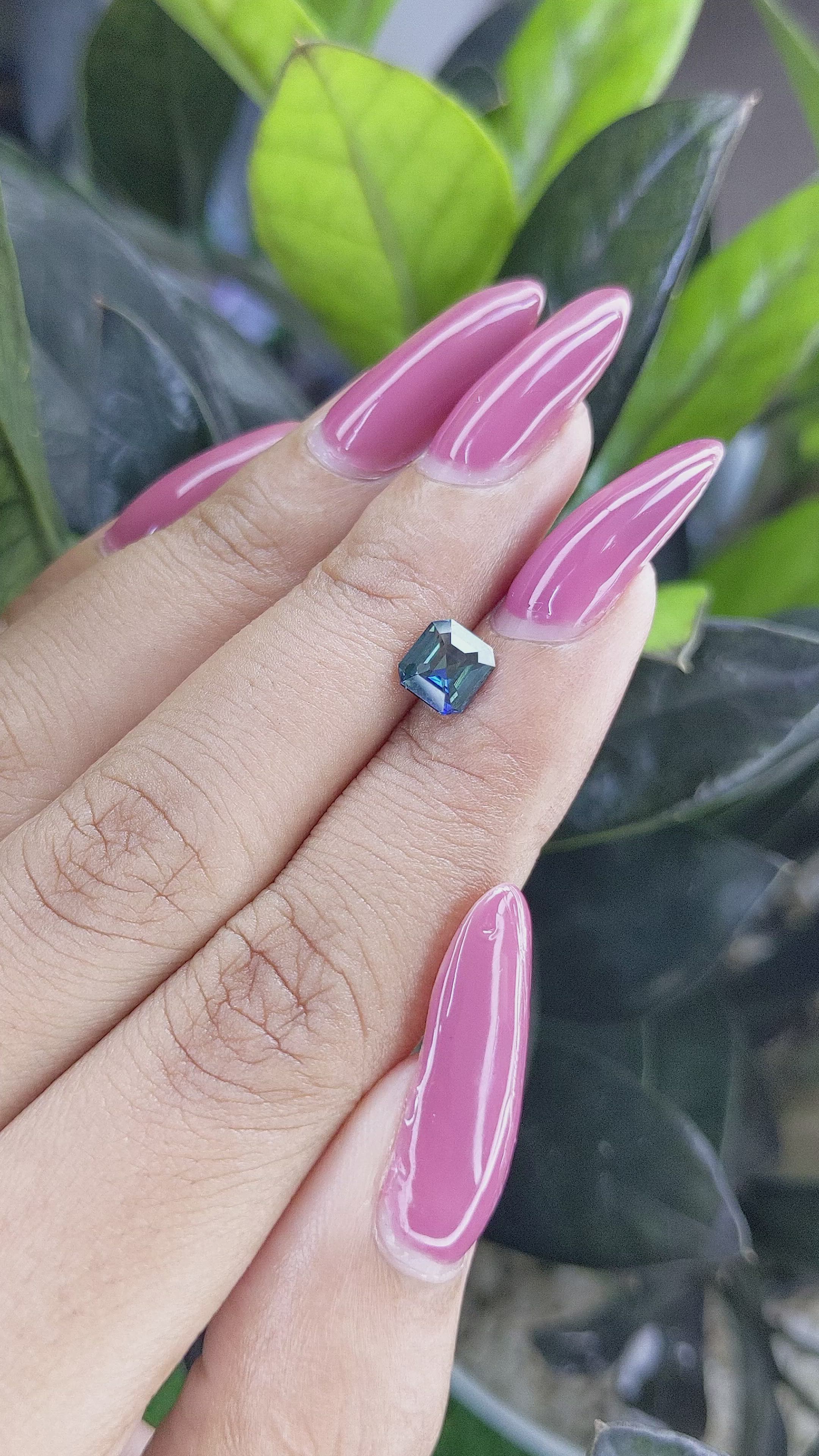 1.10 Ct. Greenish Blue Sapphire from Madagascar Size Video