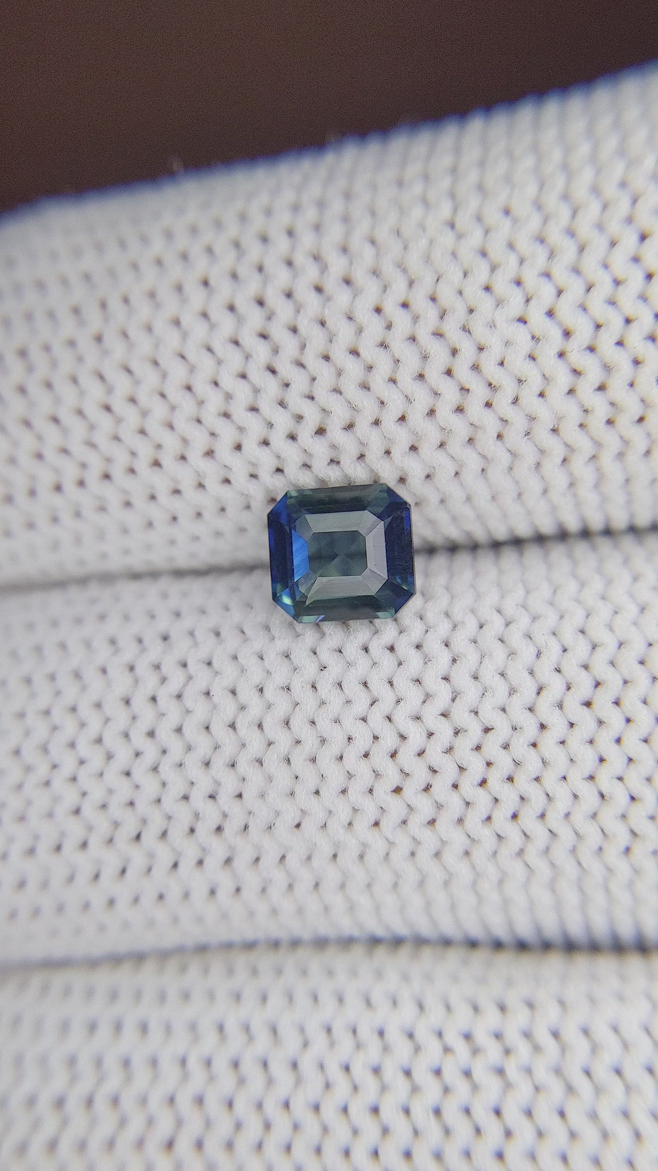 1.10 Ct. Greenish Blue Sapphire from Madagascar Size Video