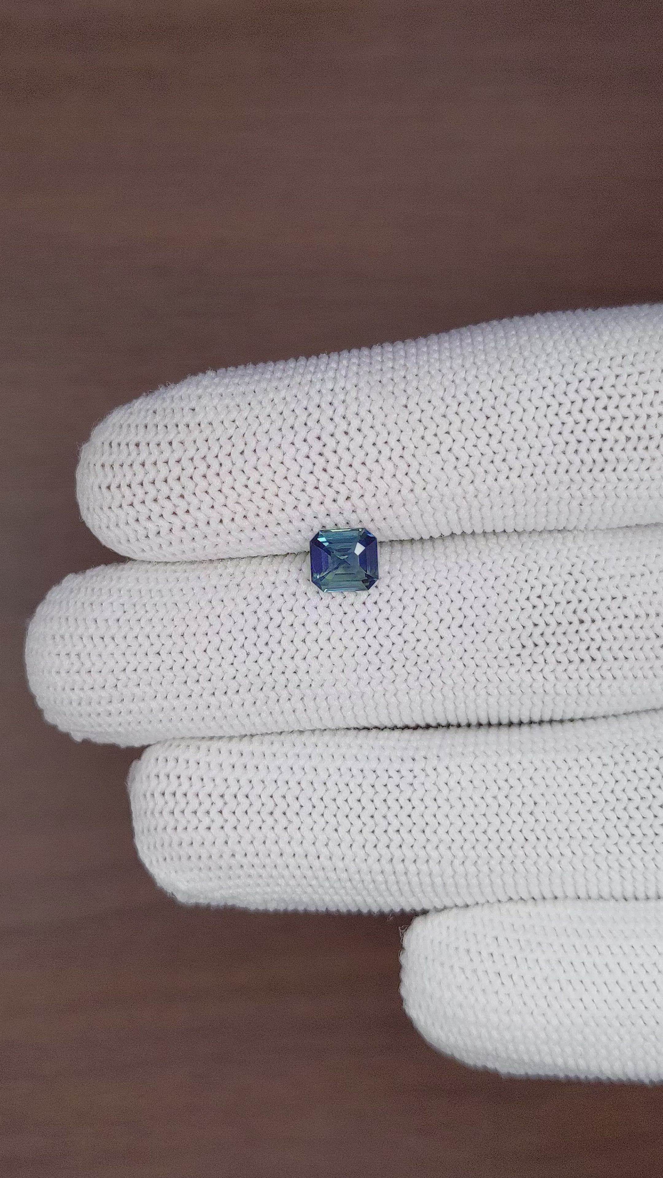 1.10 Ct. Greenish Blue Sapphire from Madagascar Size Video