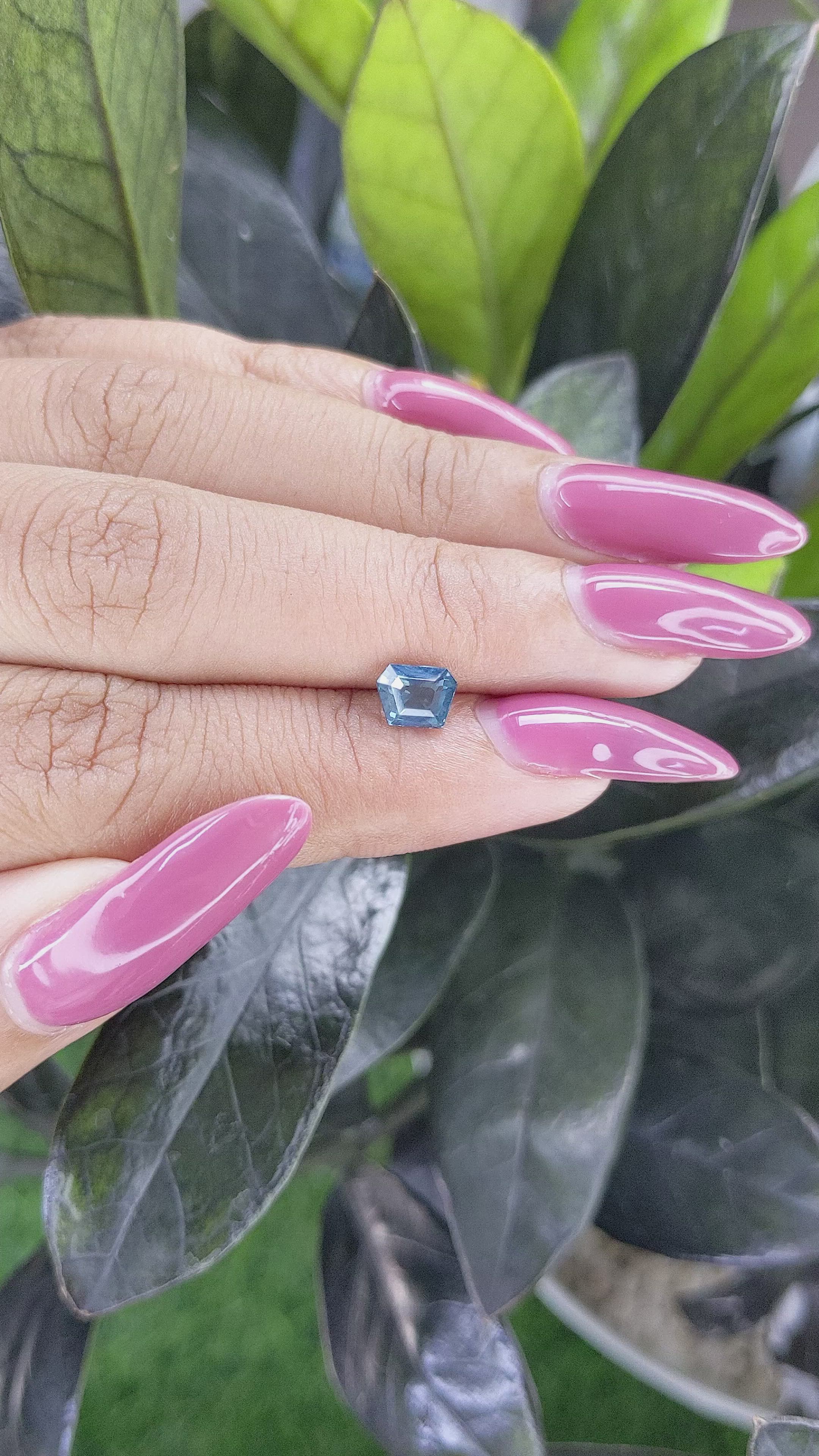 1.03 Ct. Greenish Blue Sapphire from Madagascar Size Video