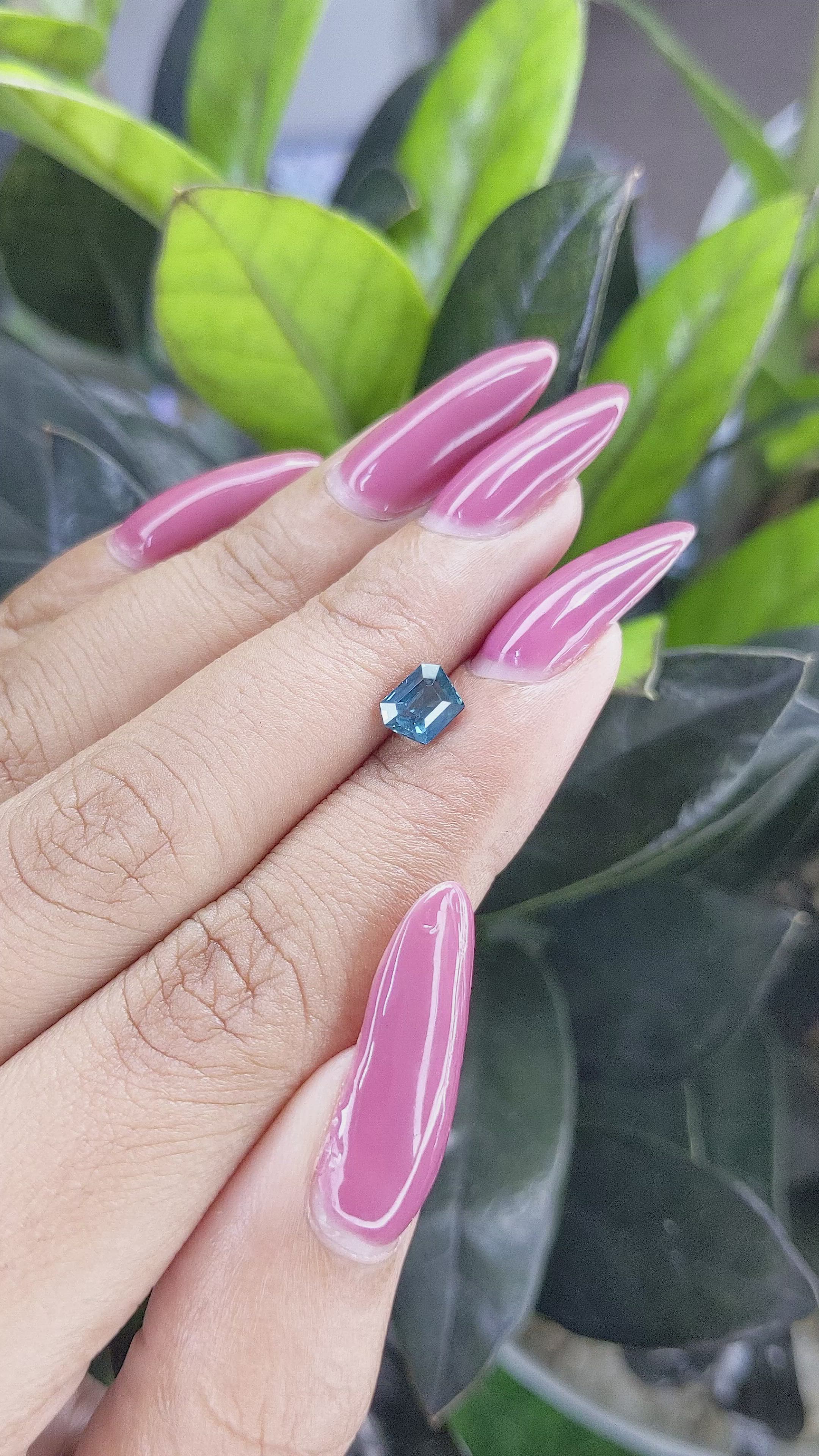 1.03 Ct. Greenish Blue Sapphire from Madagascar Size Video