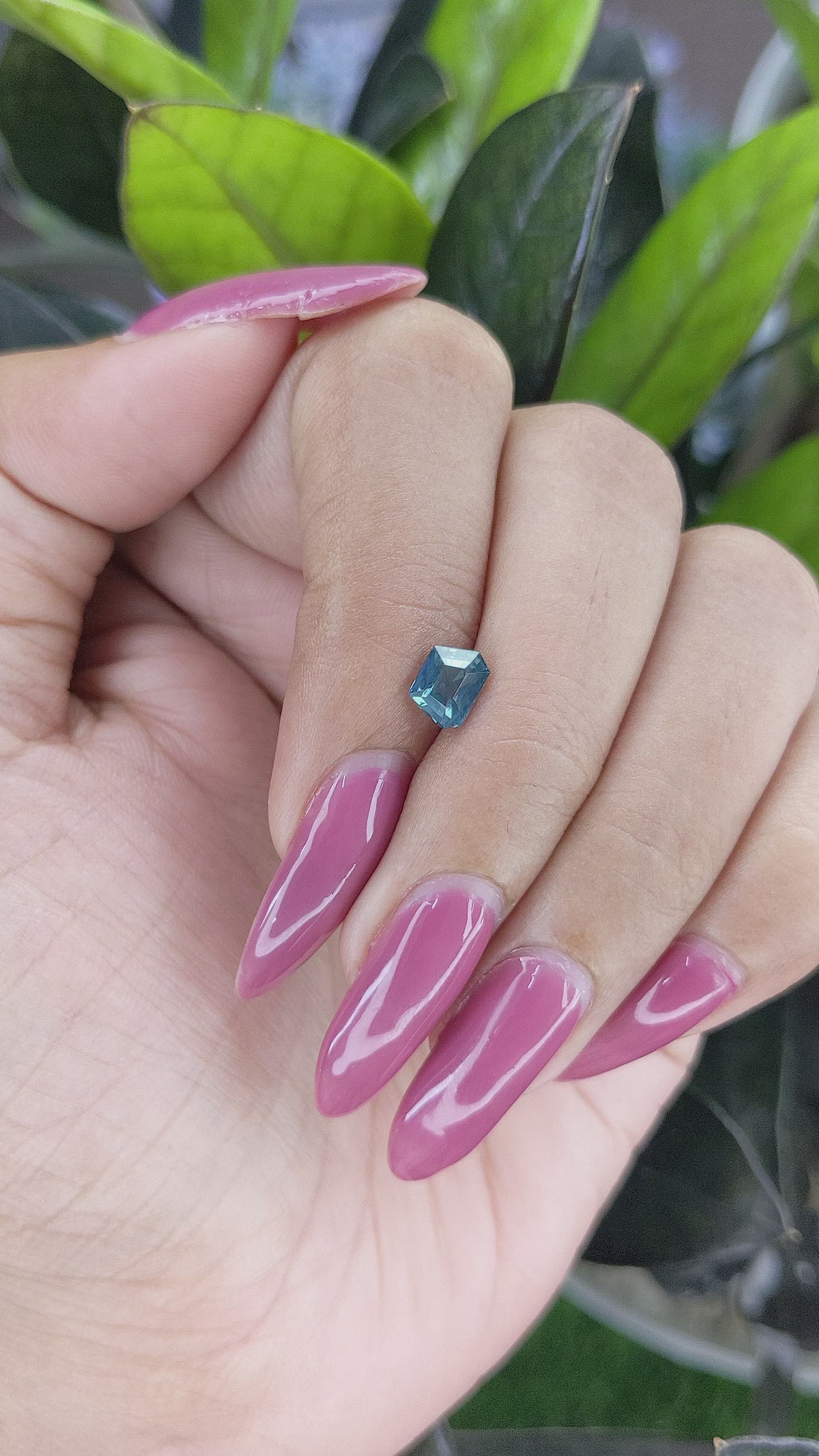 1.03 Ct. Greenish Blue Sapphire from Madagascar Size Video