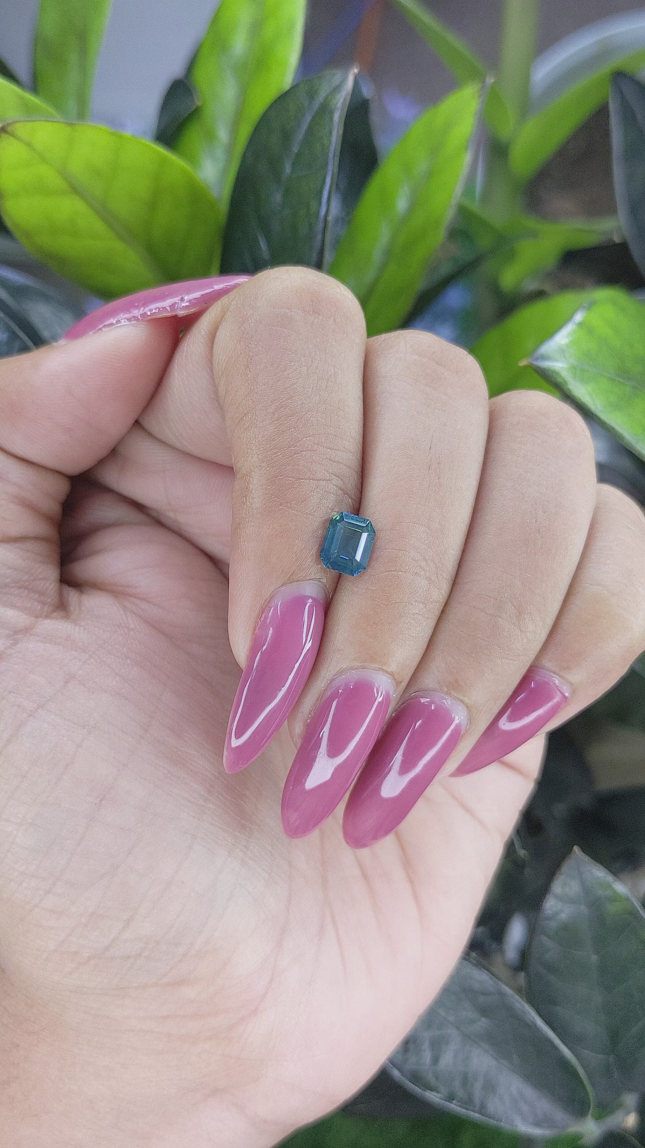 1.09 Ct. Bluish Green Sapphire from Madagascar Size Video