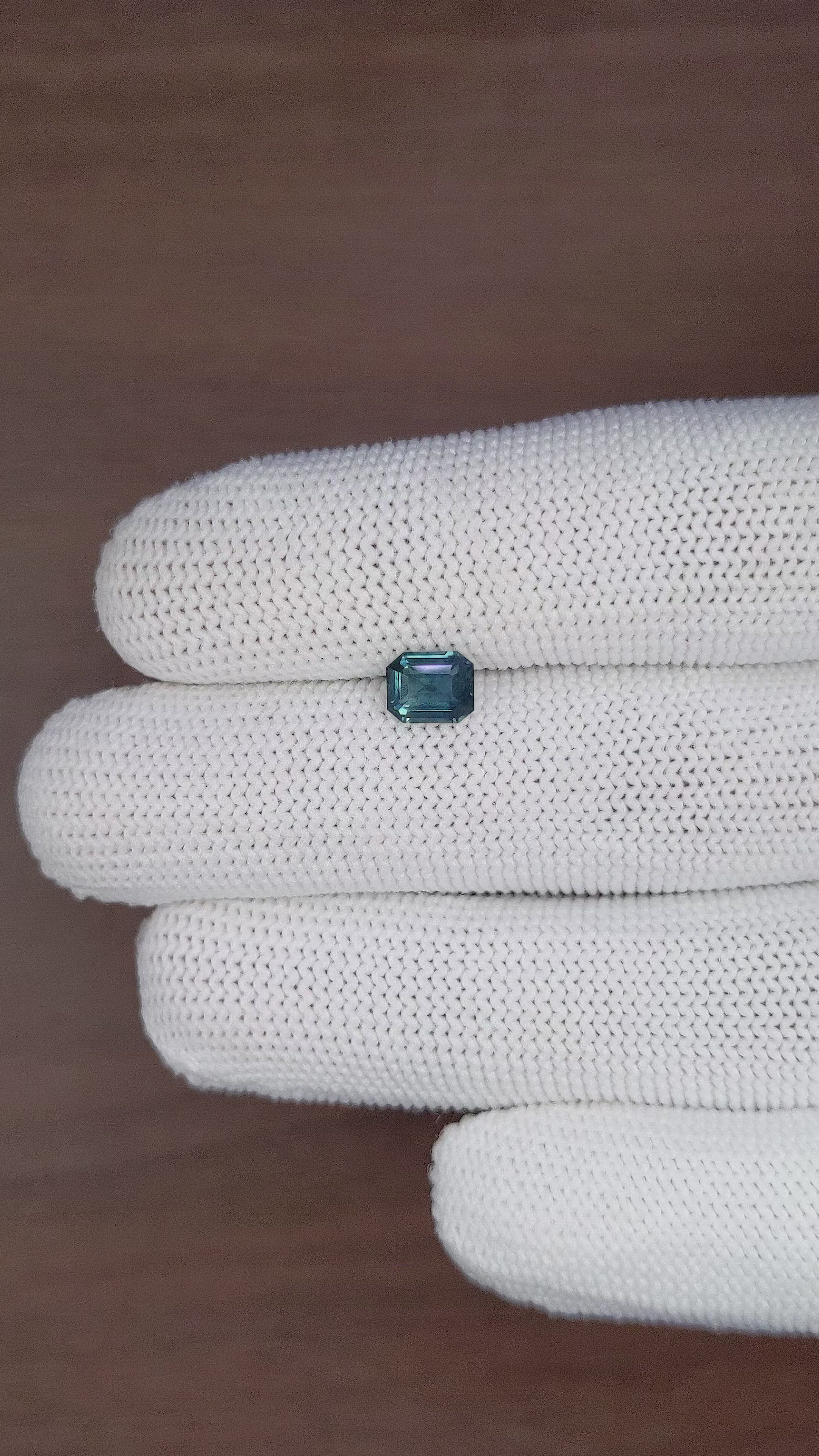 1.09 Ct. Bluish Green Sapphire from Madagascar Size Video