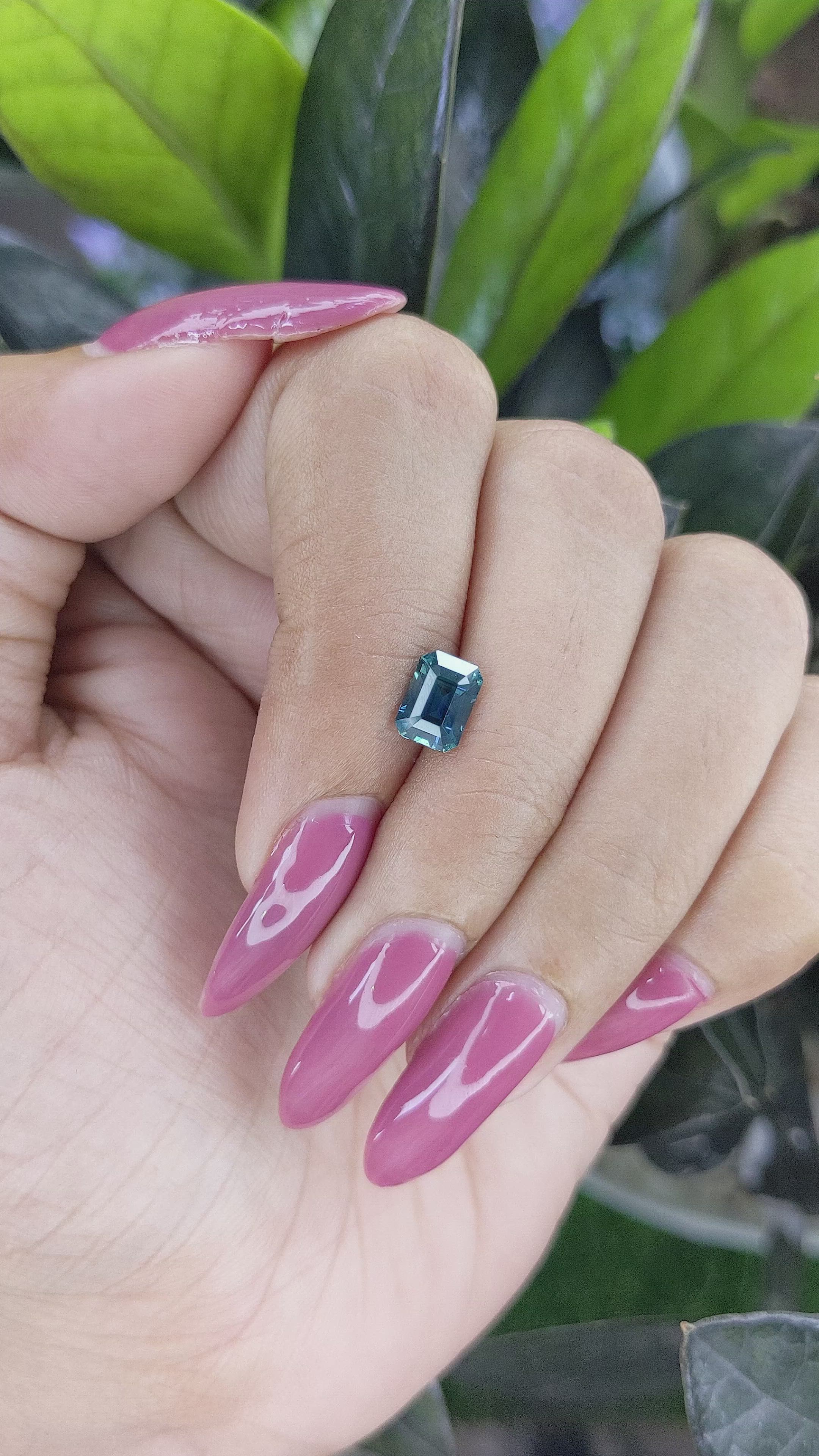 1.36 Ct. Greenish Blue Sapphire from Madagascar Size Video