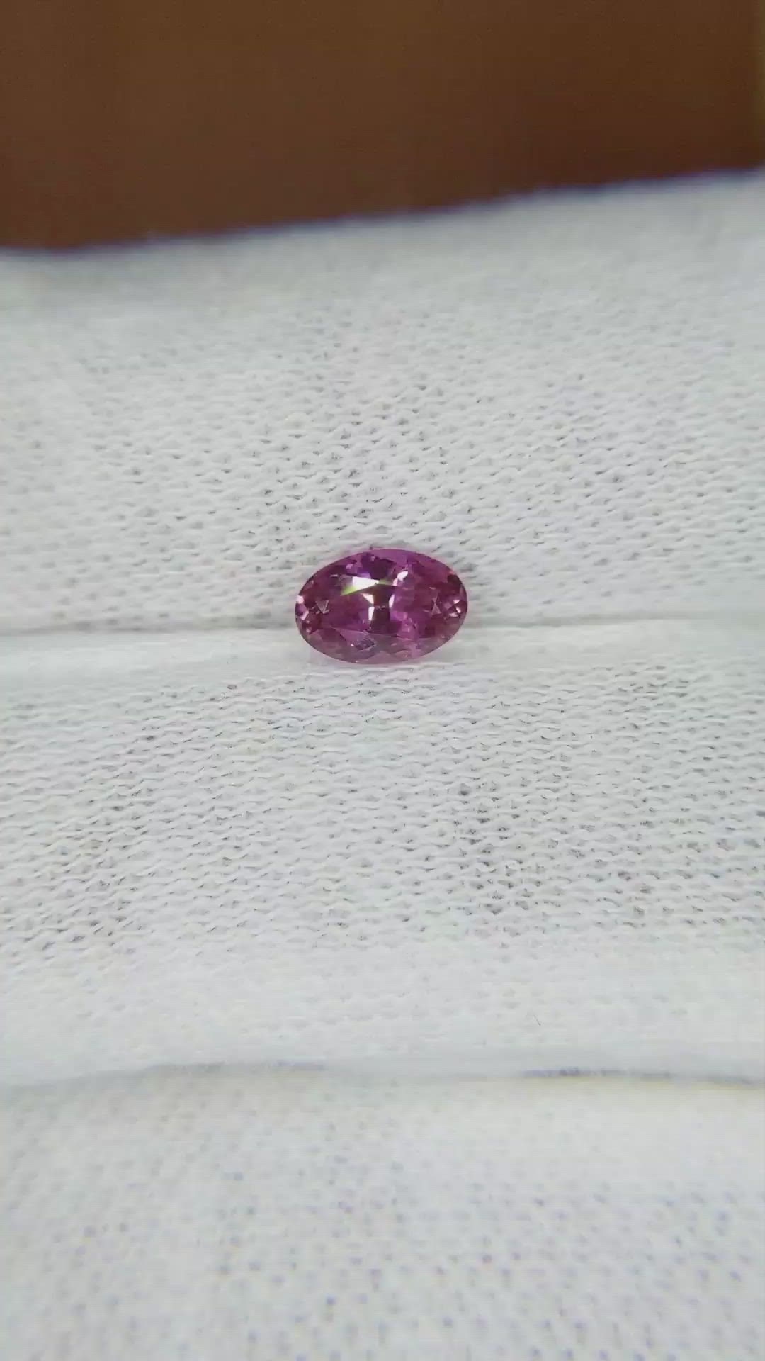 0.59 Ct. Pink Sapphire from Ceylon (Sri Lanka) Size Video