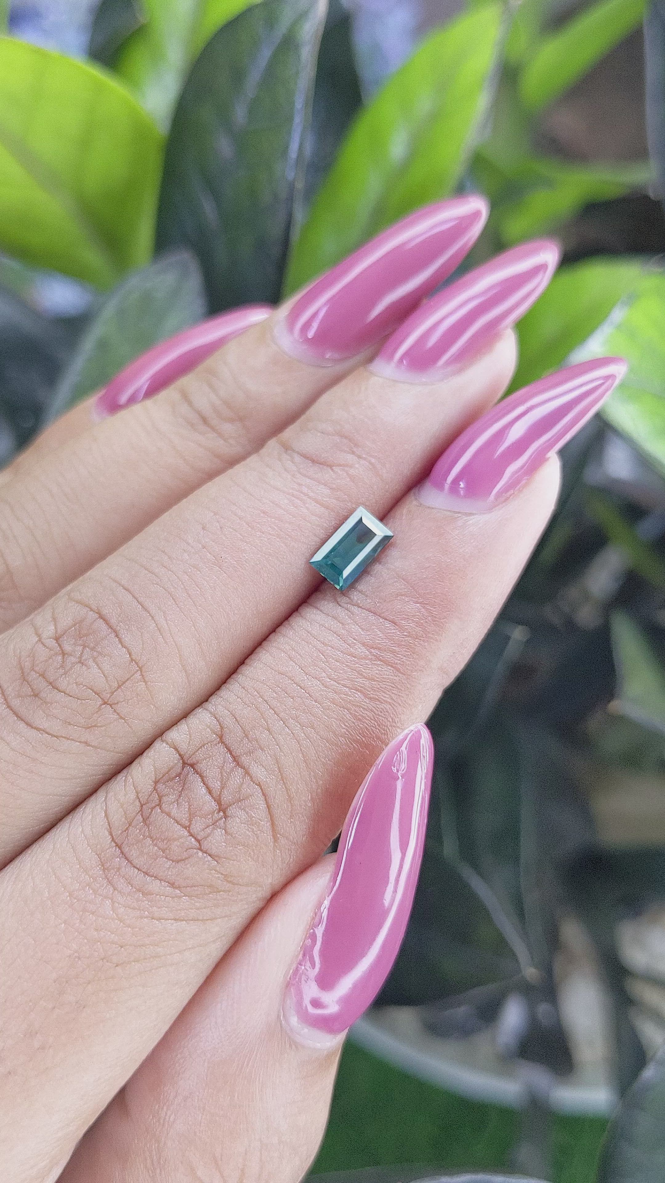 0.78 Ct. Bluish Green Sapphire from Madagascar Size Video