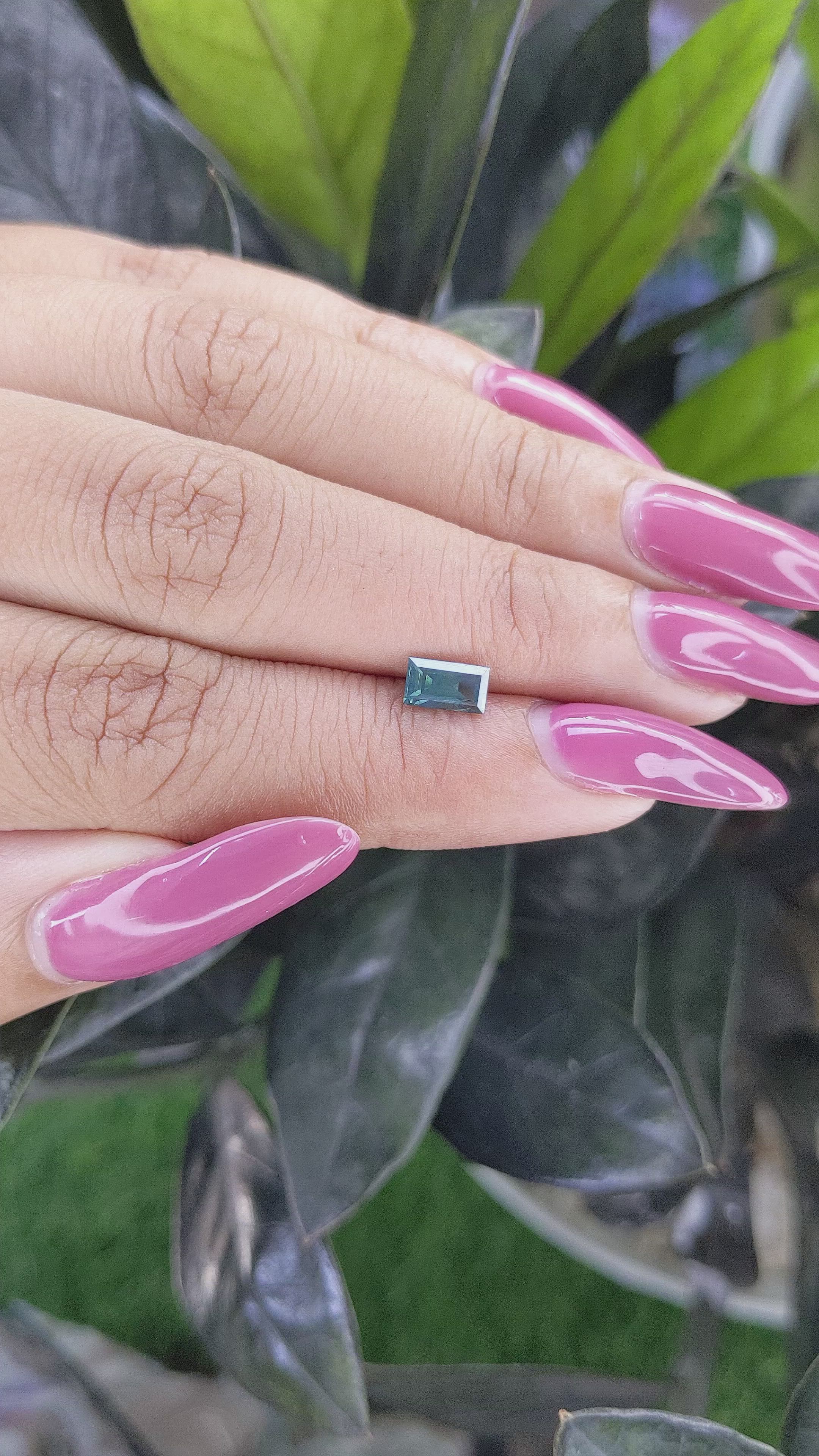 0.78 Ct. Bluish Green Sapphire from Madagascar Size Video