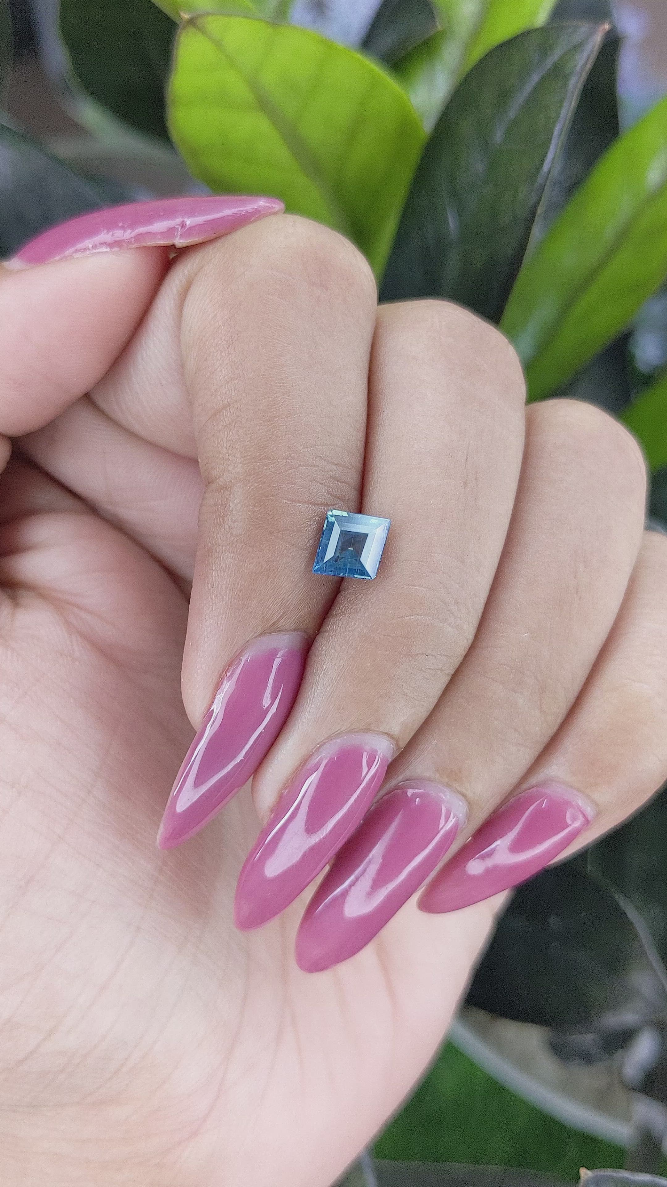 1.12 Ct. Greenish Blue Sapphire from Madagascar Size Video