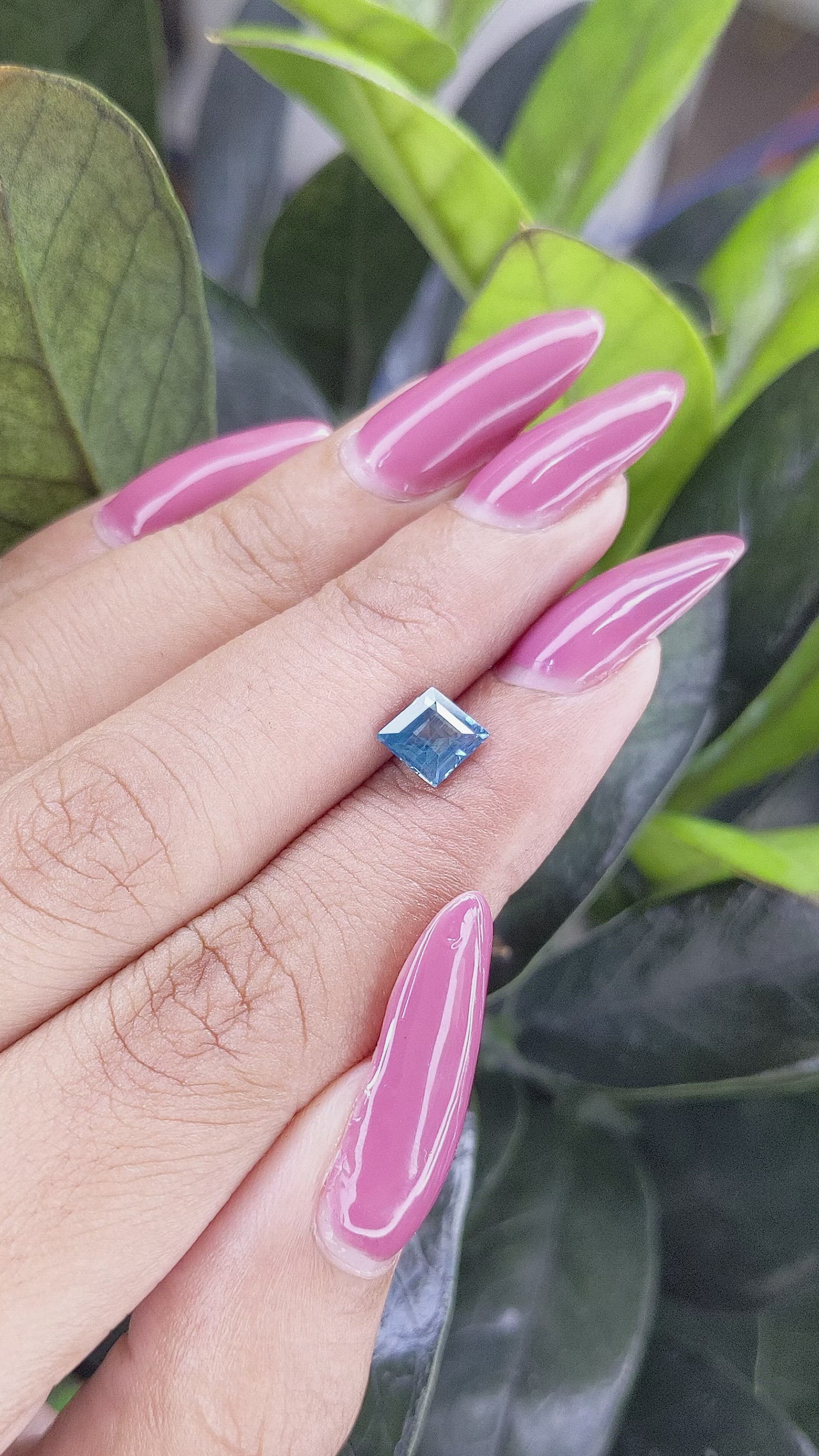 1.12 Ct. Greenish Blue Sapphire from Madagascar Size Video