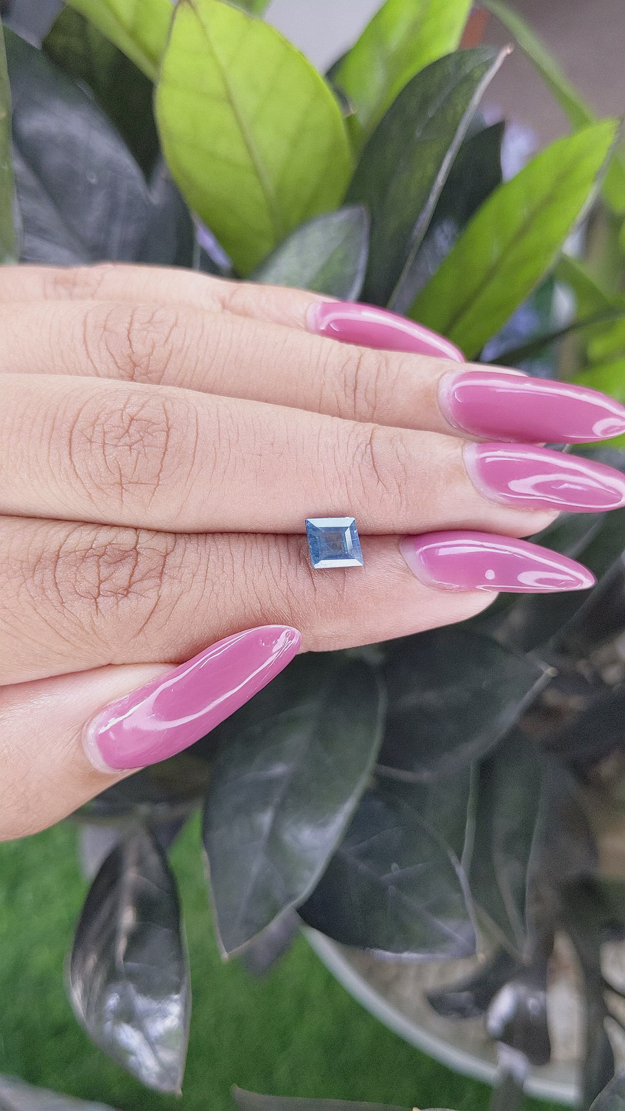 1.12 Ct. Greenish Blue Sapphire from Madagascar Size Video