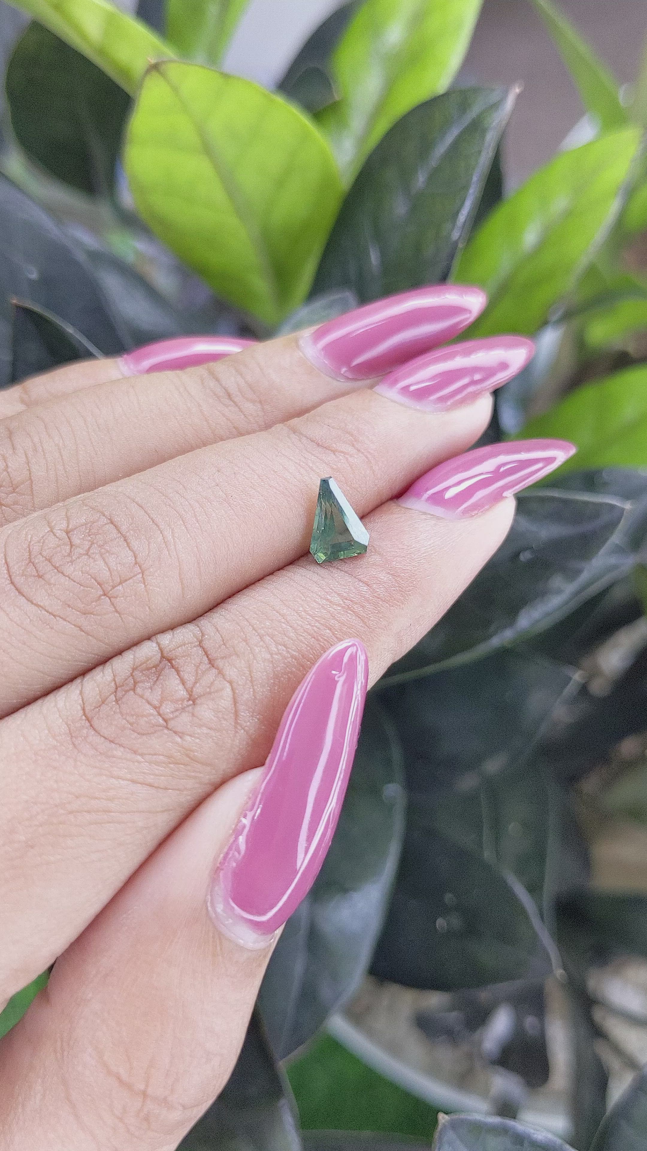 1.13 Ct. Green Sapphire from Madagascar Size Video