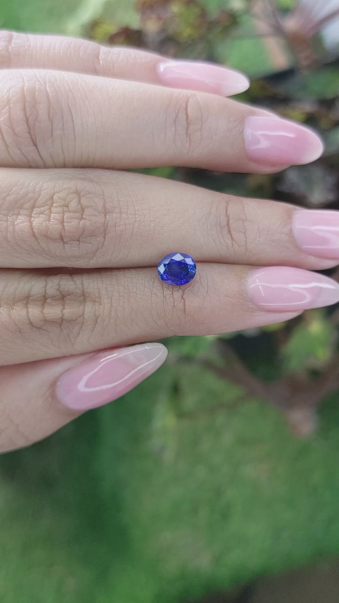 1.10 Ct. Blue Sapphire from Ceylon (Sri Lanka) Size Video