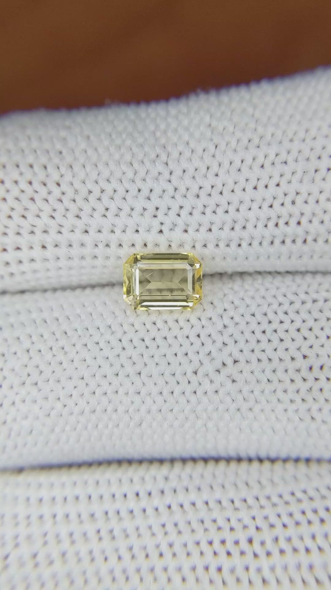 1.14 Ct. Yellow Sapphire from Ceylon (Sri Lanka) Size Video