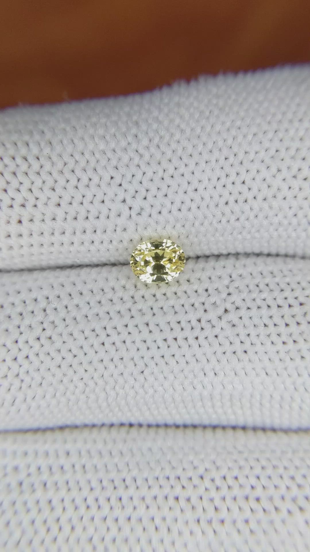 0.72 Ct. Yellow Sapphire from Ceylon (Sri Lanka) Size Video