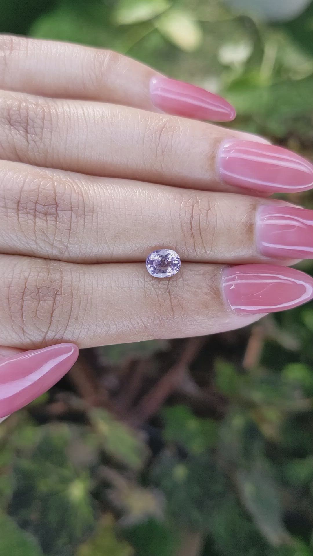 0.87 Ct. Pinkish Purple Sapphire from Ceylon (Sri Lanka) Size Video
