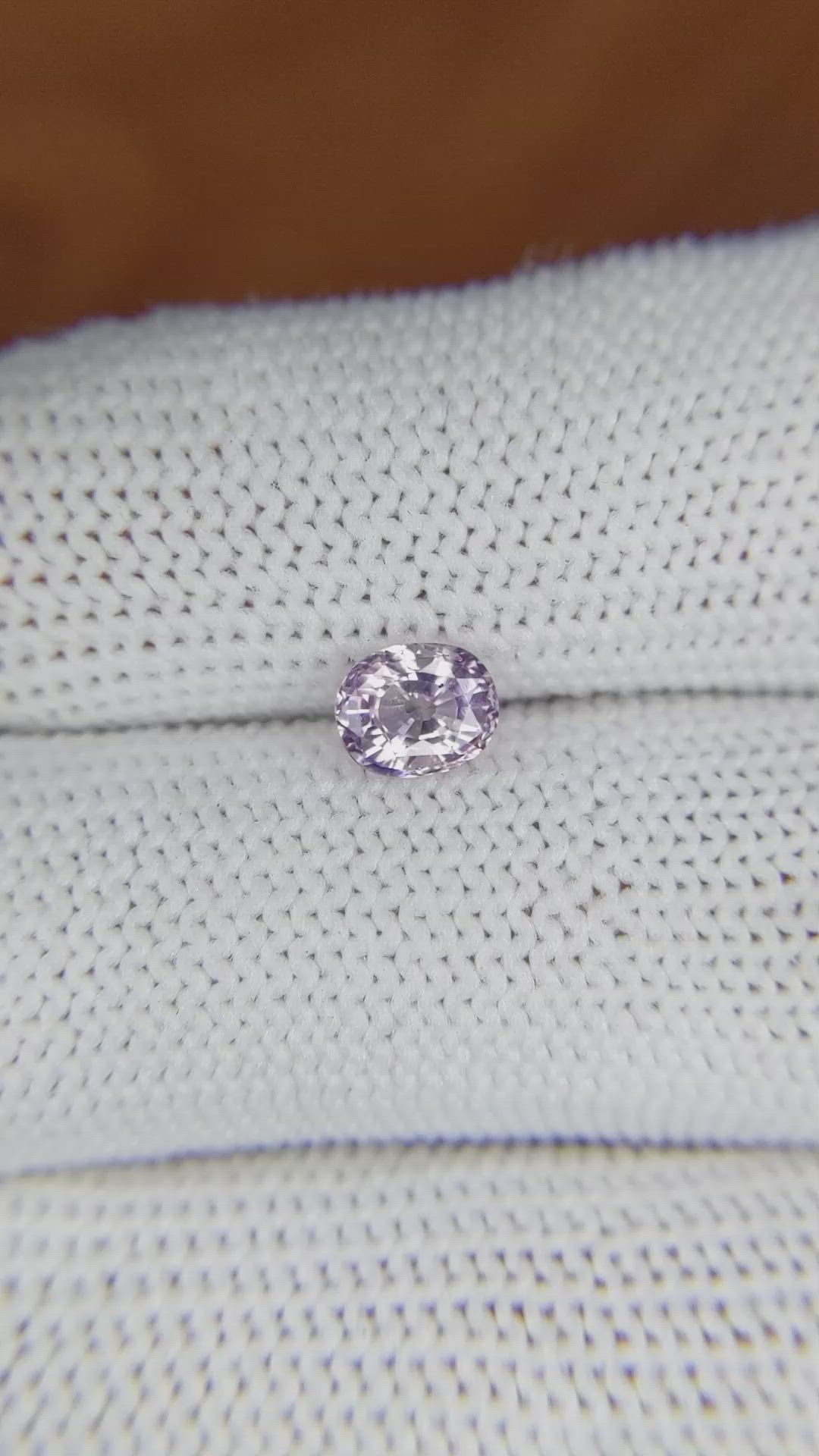 0.87 Ct. Pinkish Purple Sapphire from Ceylon (Sri Lanka) Size Video