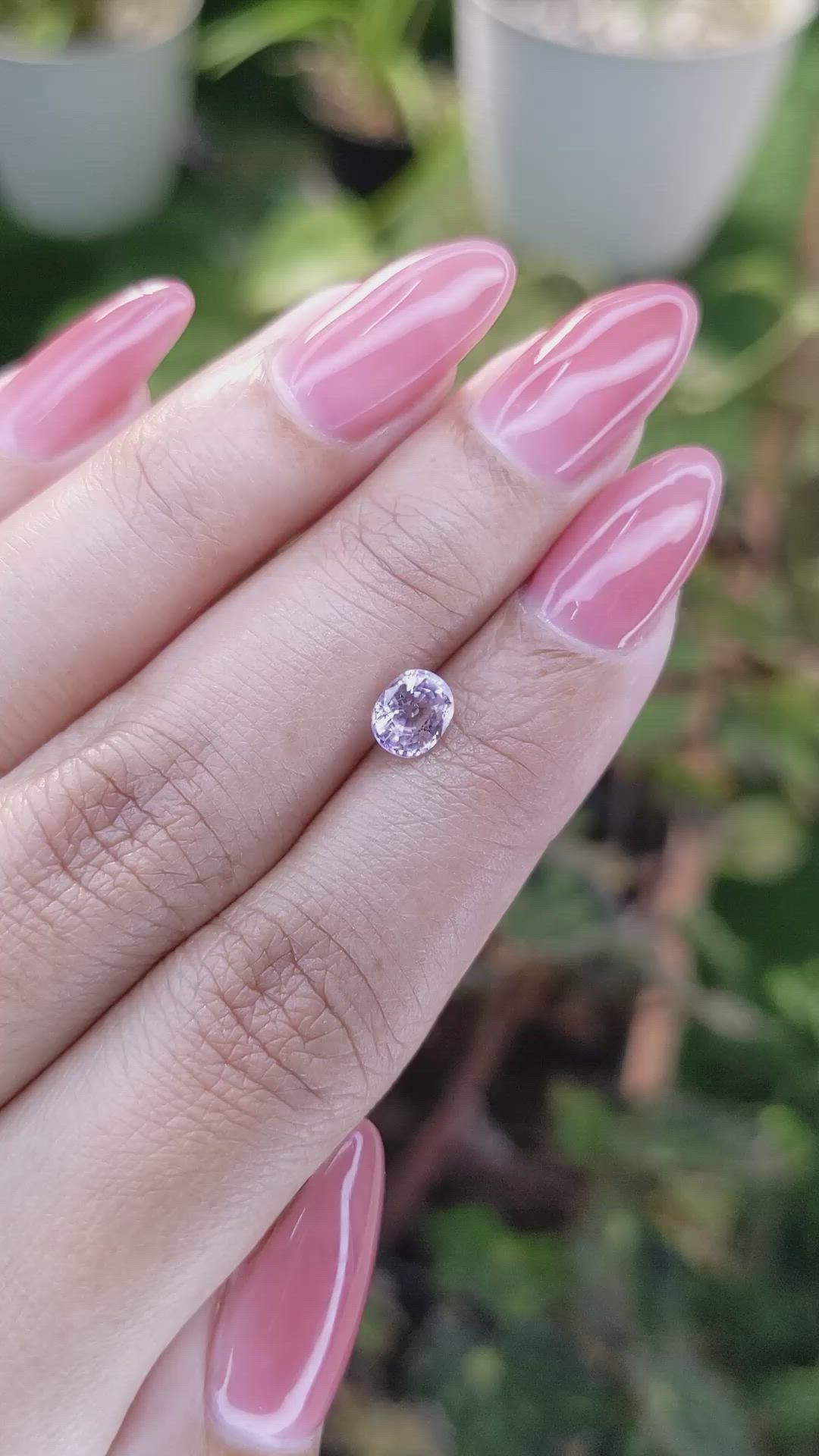 0.87 Ct. Pinkish Purple Sapphire from Ceylon (Sri Lanka) Size Video
