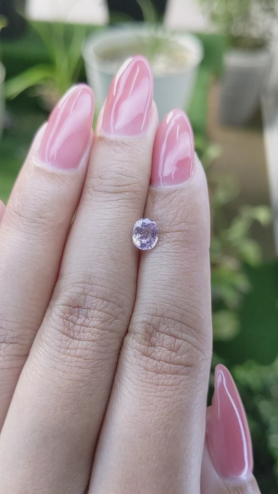 0.87 Ct. Pinkish Purple Sapphire from Ceylon (Sri Lanka) Size Video