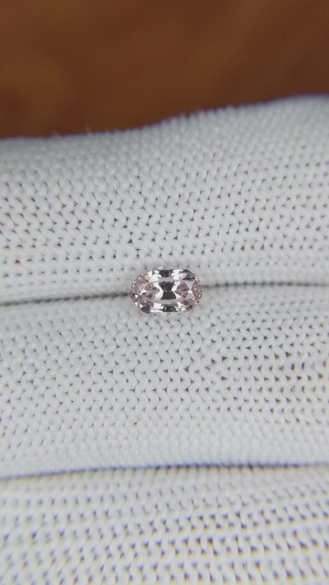 1.08 Ct. Peach Sapphire from Ceylon (Sri Lanka) Size Video