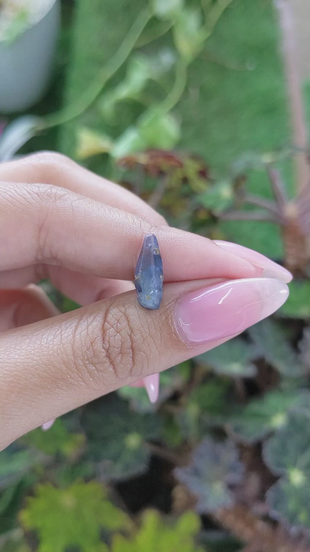 3.79 Ct. Blue Rough Sapphire Crystal from Ceylon (Sri Lanka) Size Video