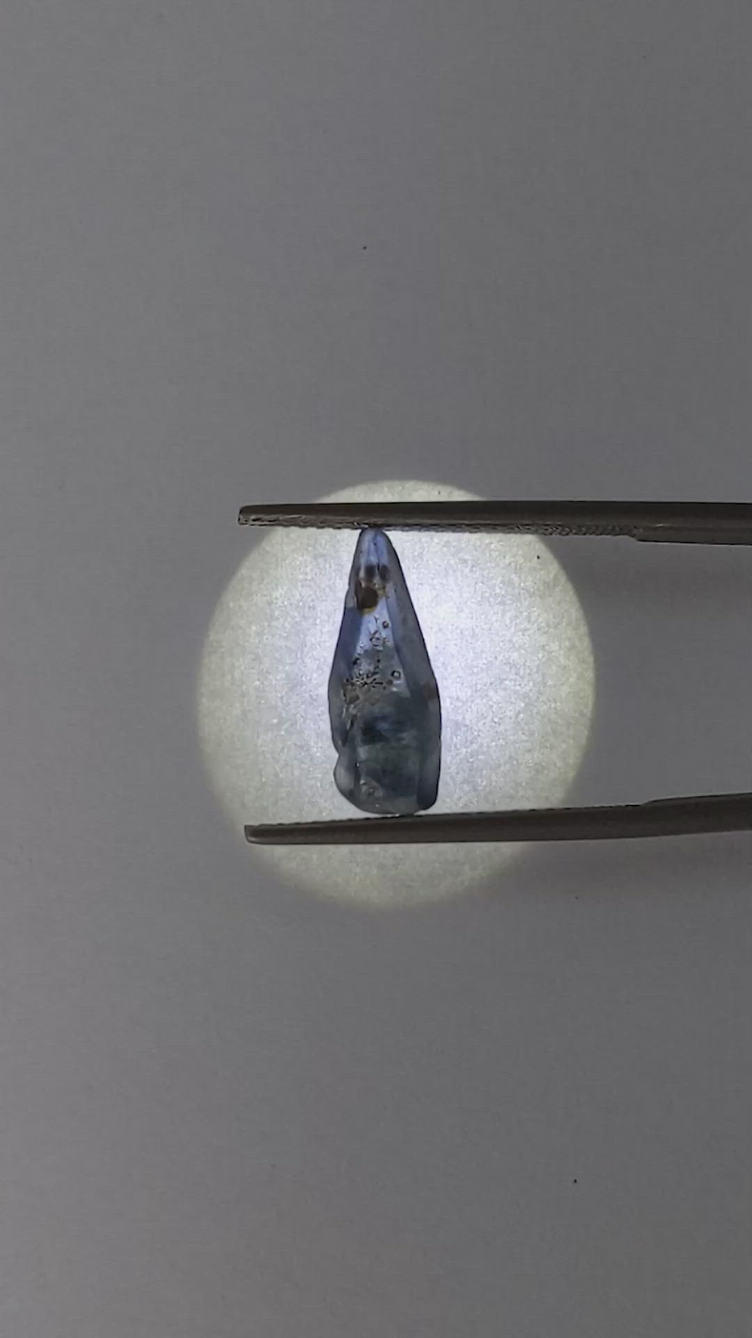 3.79 Ct. Blue Rough Sapphire Crystal from Ceylon (Sri Lanka) Size Video