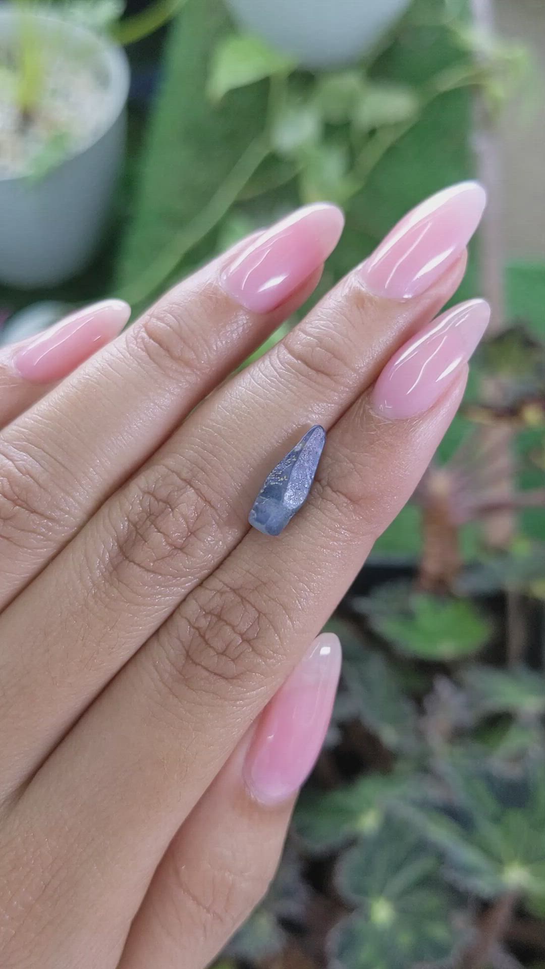 3.79 Ct. Blue Rough Sapphire Crystal from Ceylon (Sri Lanka) Size Video