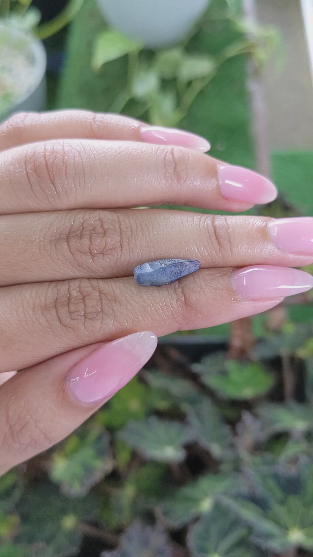 3.79 Ct. Blue Rough Sapphire Crystal from Ceylon (Sri Lanka) Size Video