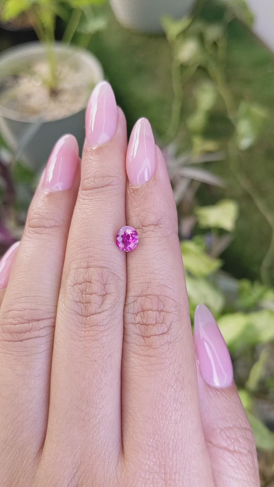 1.19 Ct. Purplish Pink Sapphire from Ceylon (Sri Lanka) Size Video