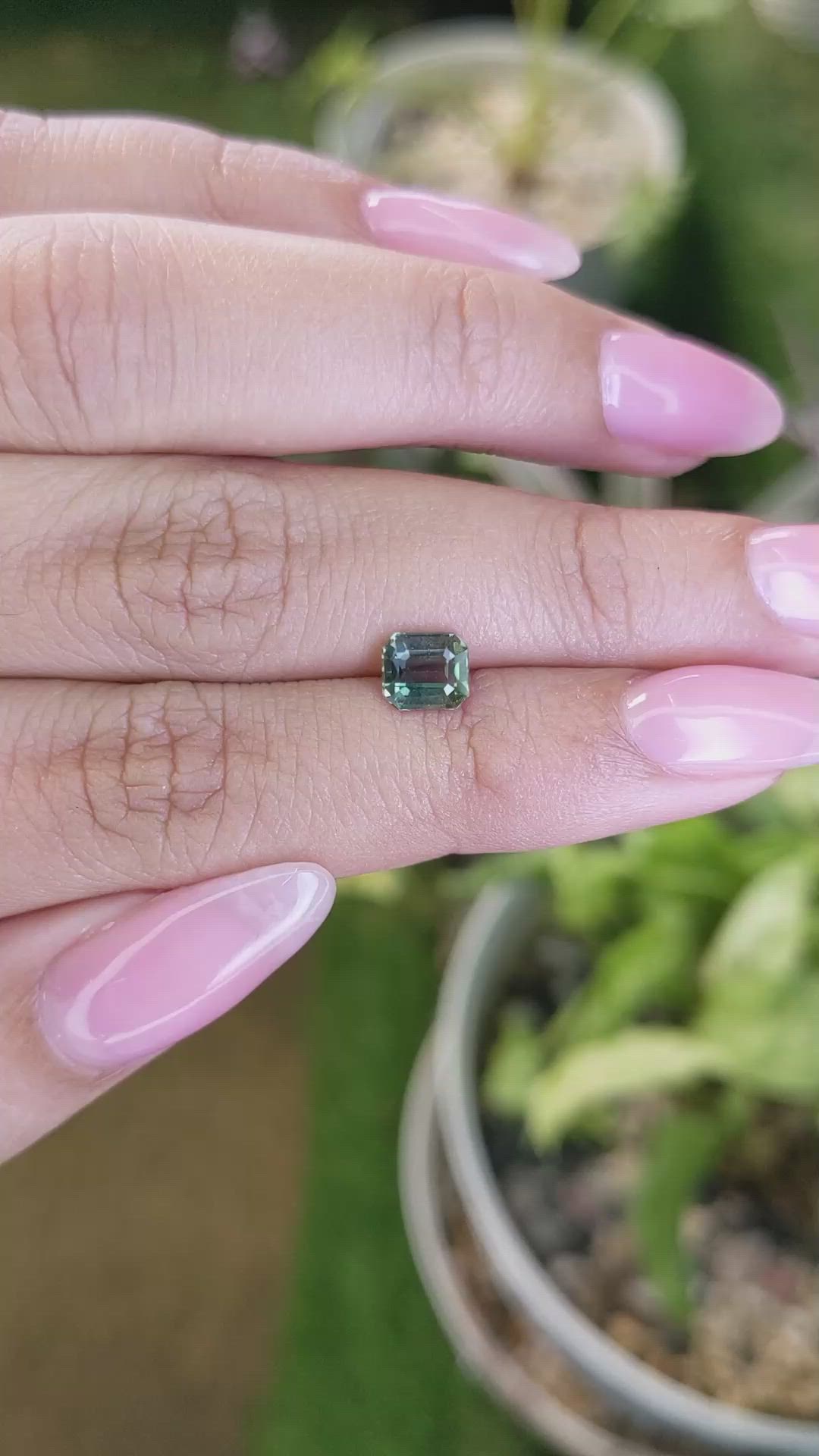 1.10 Ct. Bluish Green Sapphire from Madagascar Size Video