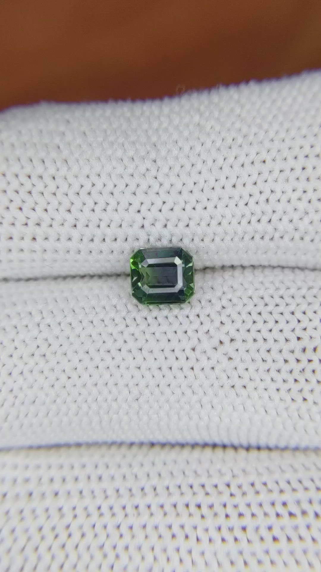 1.10 Ct. Bluish Green Sapphire from Madagascar Size Video