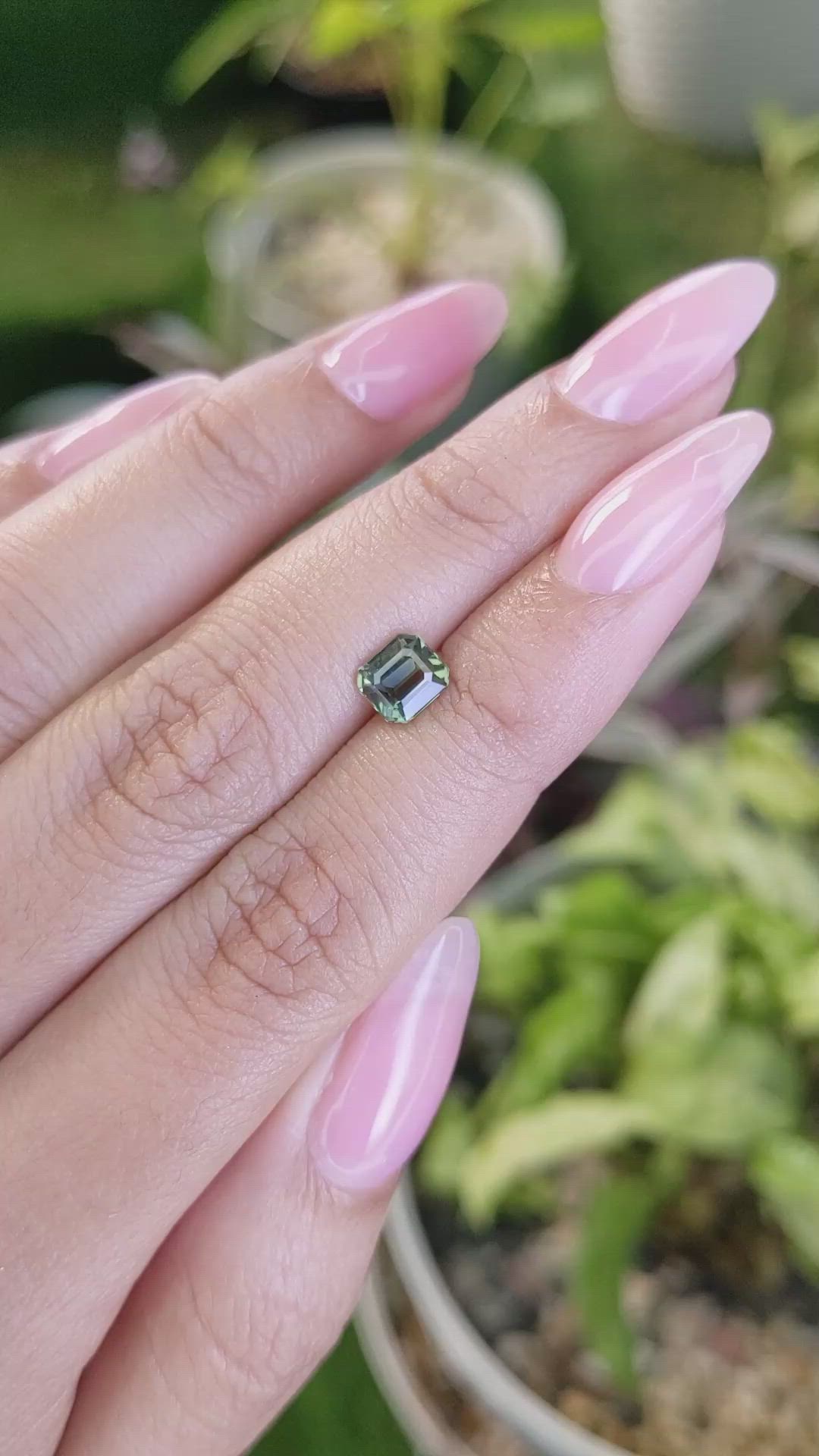 1.10 Ct. Bluish Green Sapphire from Madagascar Size Video